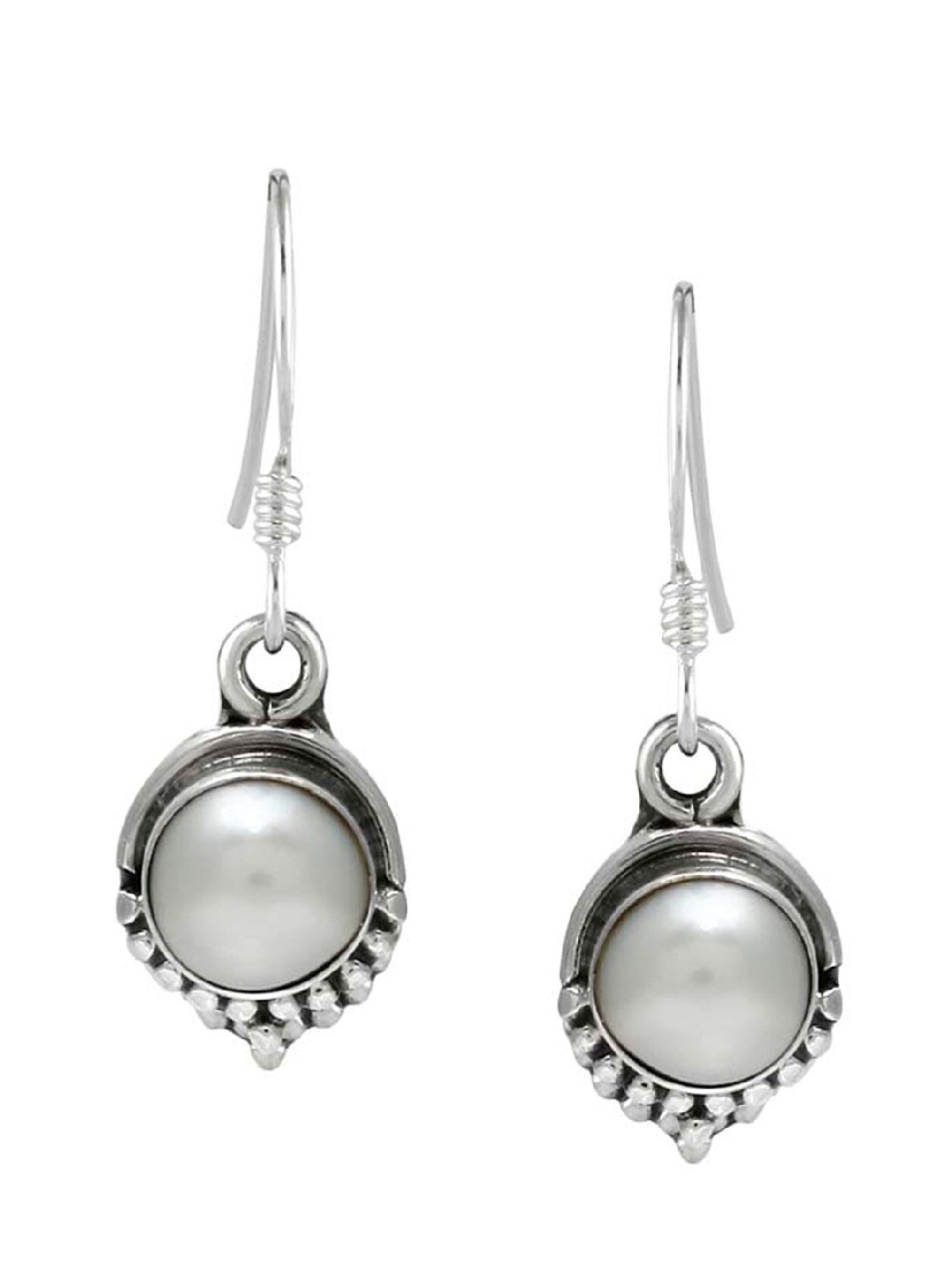 

Abhooshan Sterling Silver Artificial Beads Drop Earrings