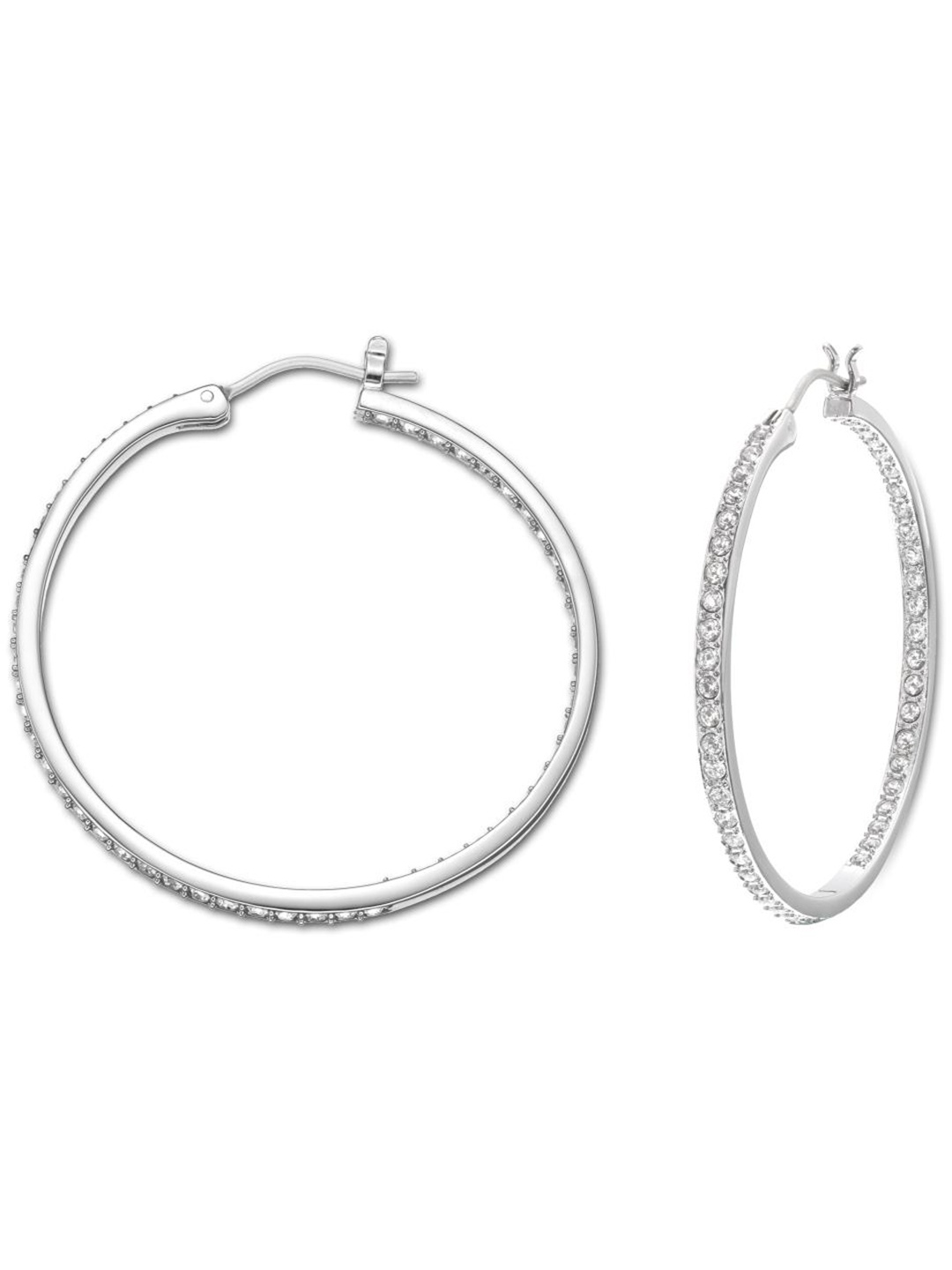 

SWAROVSKI SOMMERSET:PE HOOP MEDIUM CRY/RHS OU, Silver