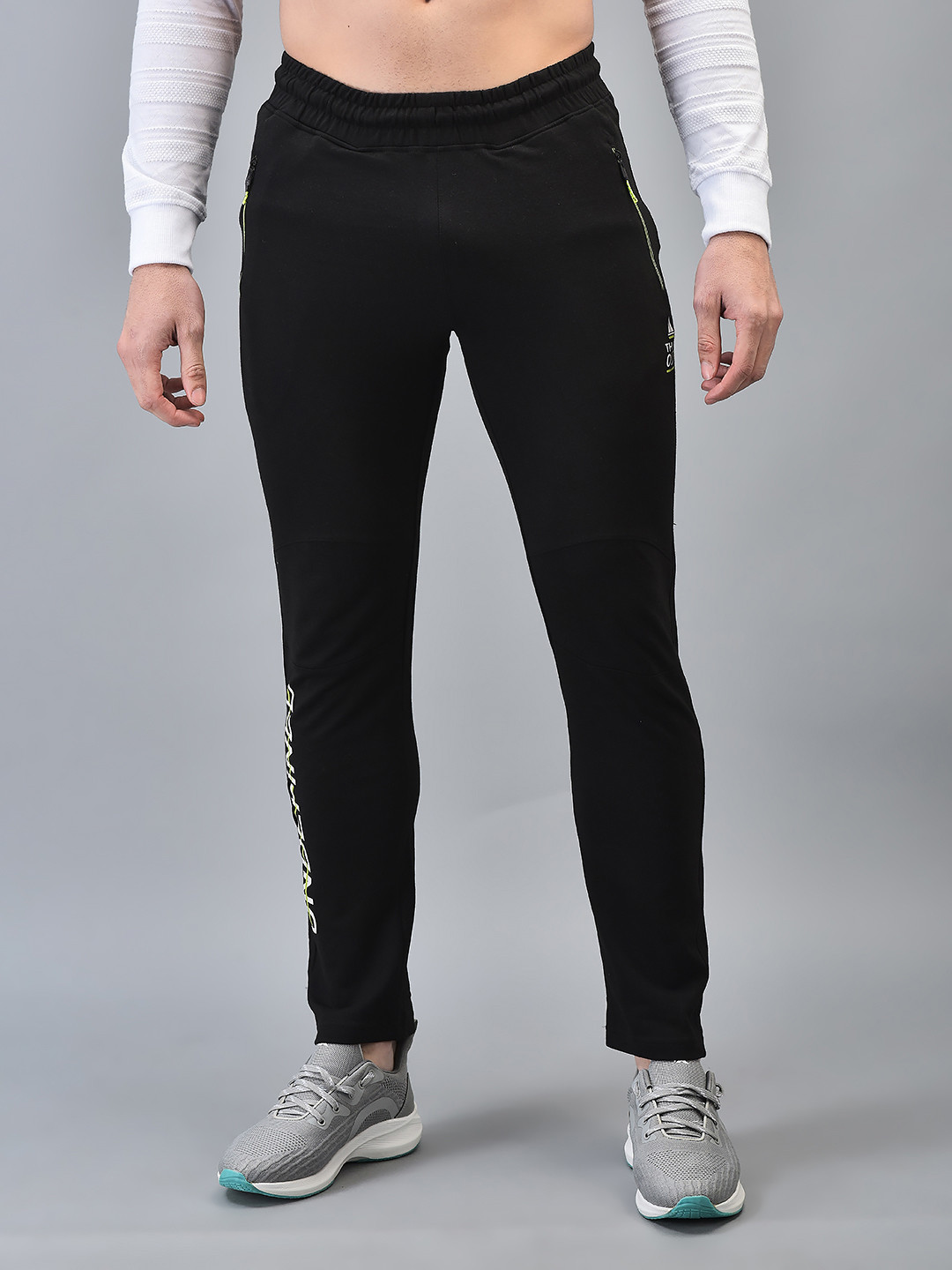 

CANOE Men Regular Fit Mid-Rise Track Pants, Black