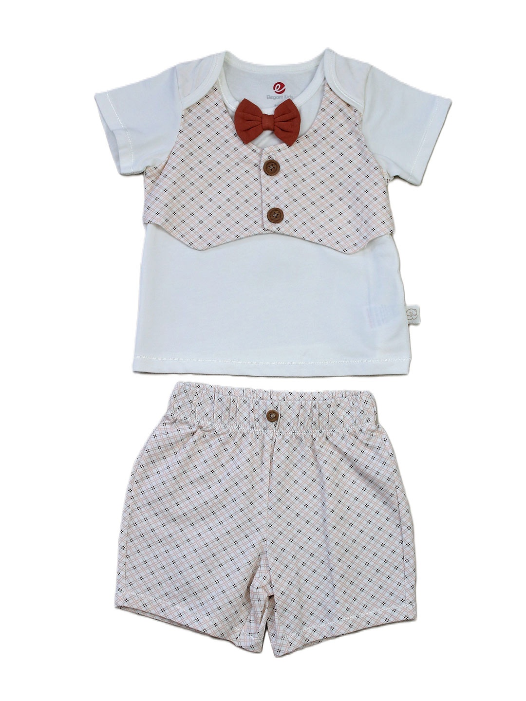 

BAESD Kids Printed Top with Shorts, White