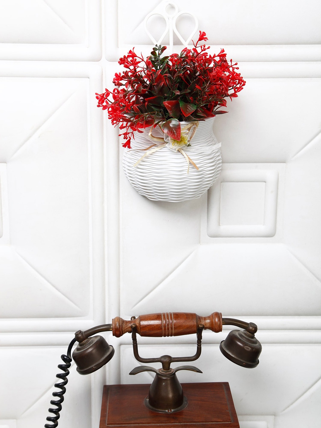 

FOLIYAJ Red Artificial Plant With Pot