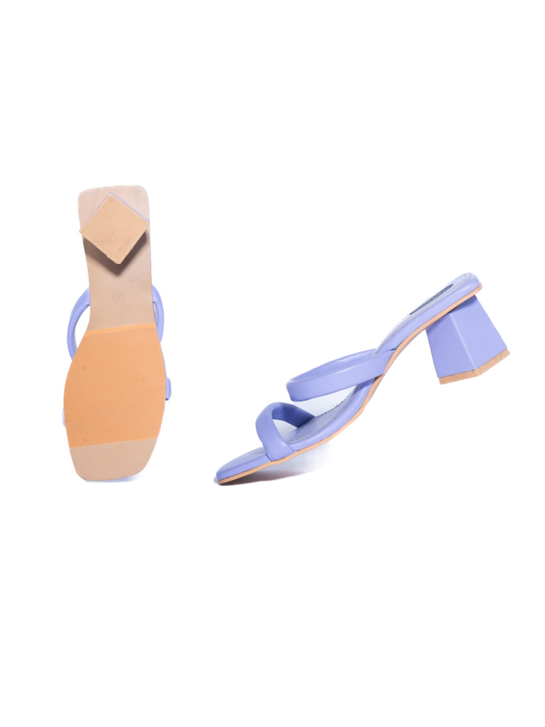 

MAYZE Strapy Open Toe Block Heels, Purple