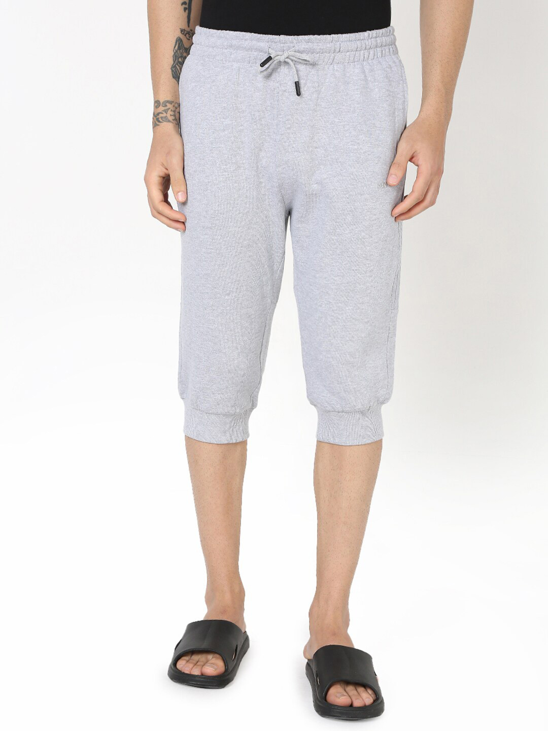 

R&B Men Loose Fit Cotton Shorts, Grey