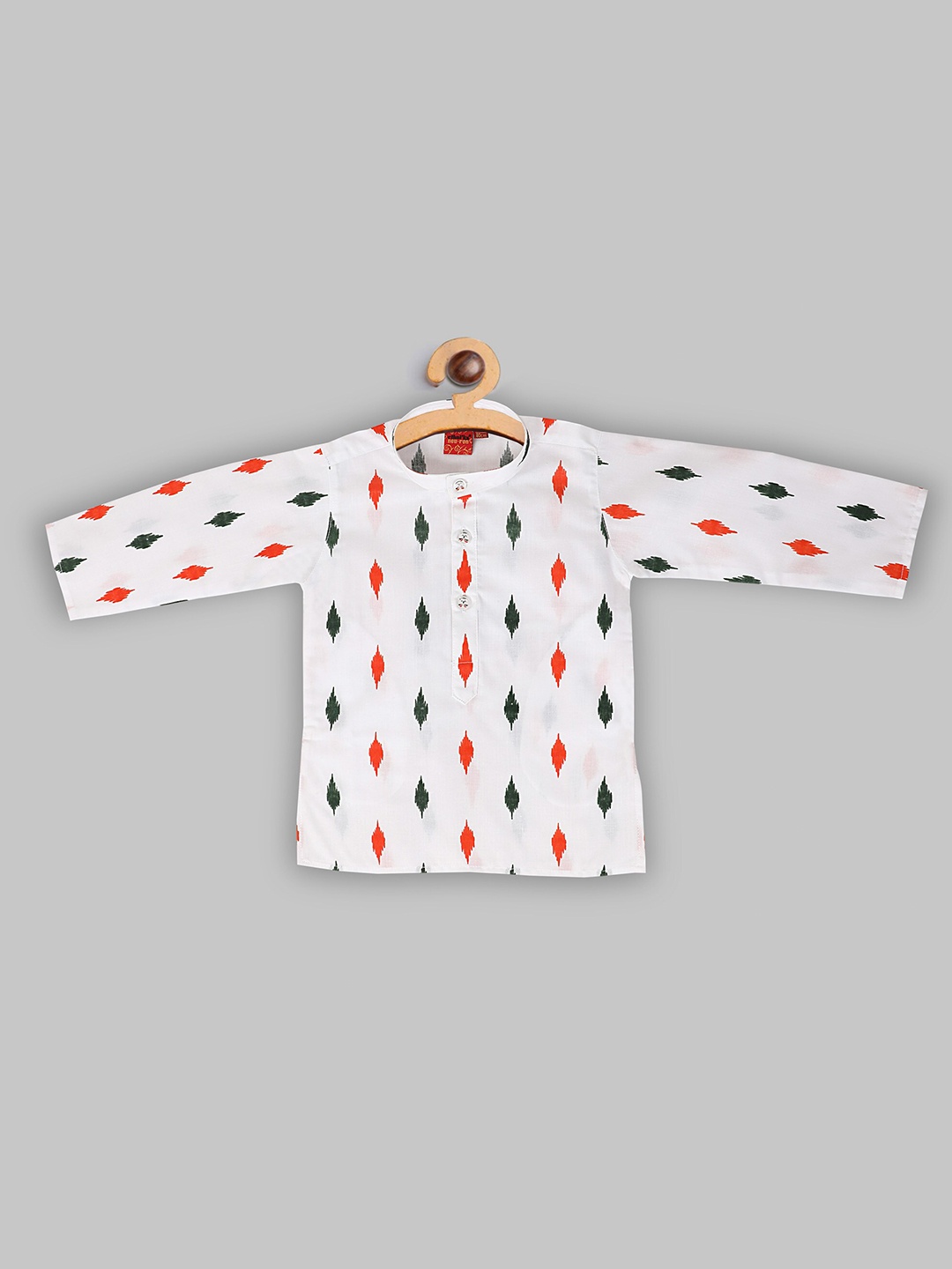 

Ethniks Neu-Ron Boys Floral Printed Pure Cotton Straight Kurta With Pyjamas, White