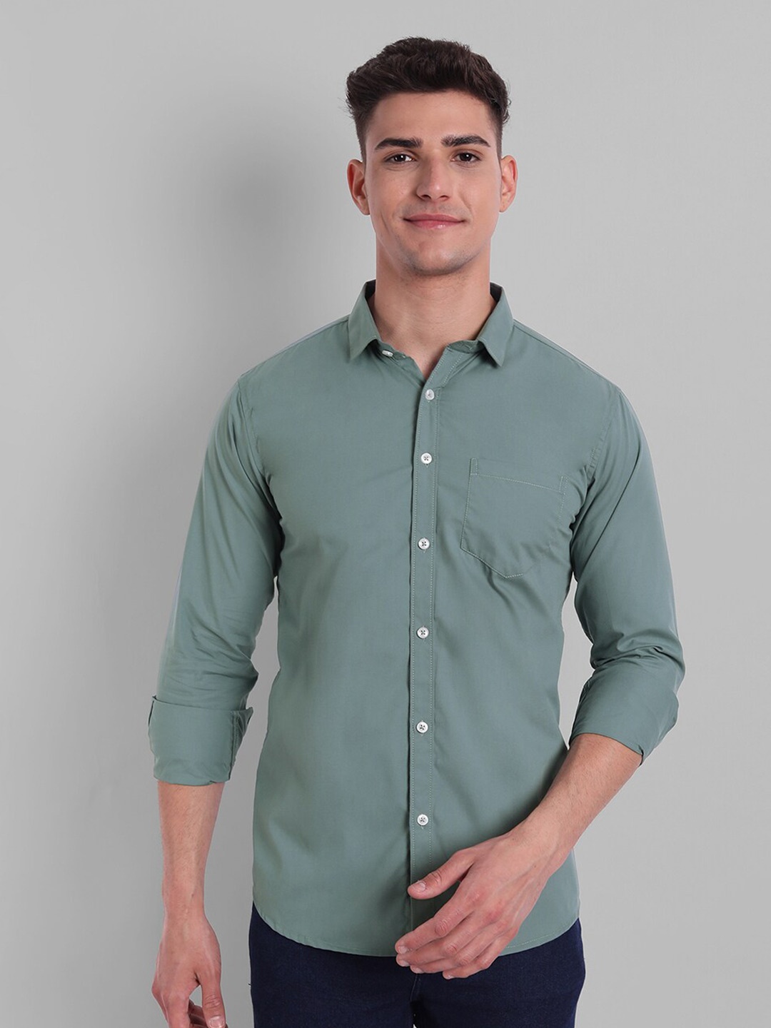 

Majestic Man Slim Fit Cotton Casual Shirt, Teal