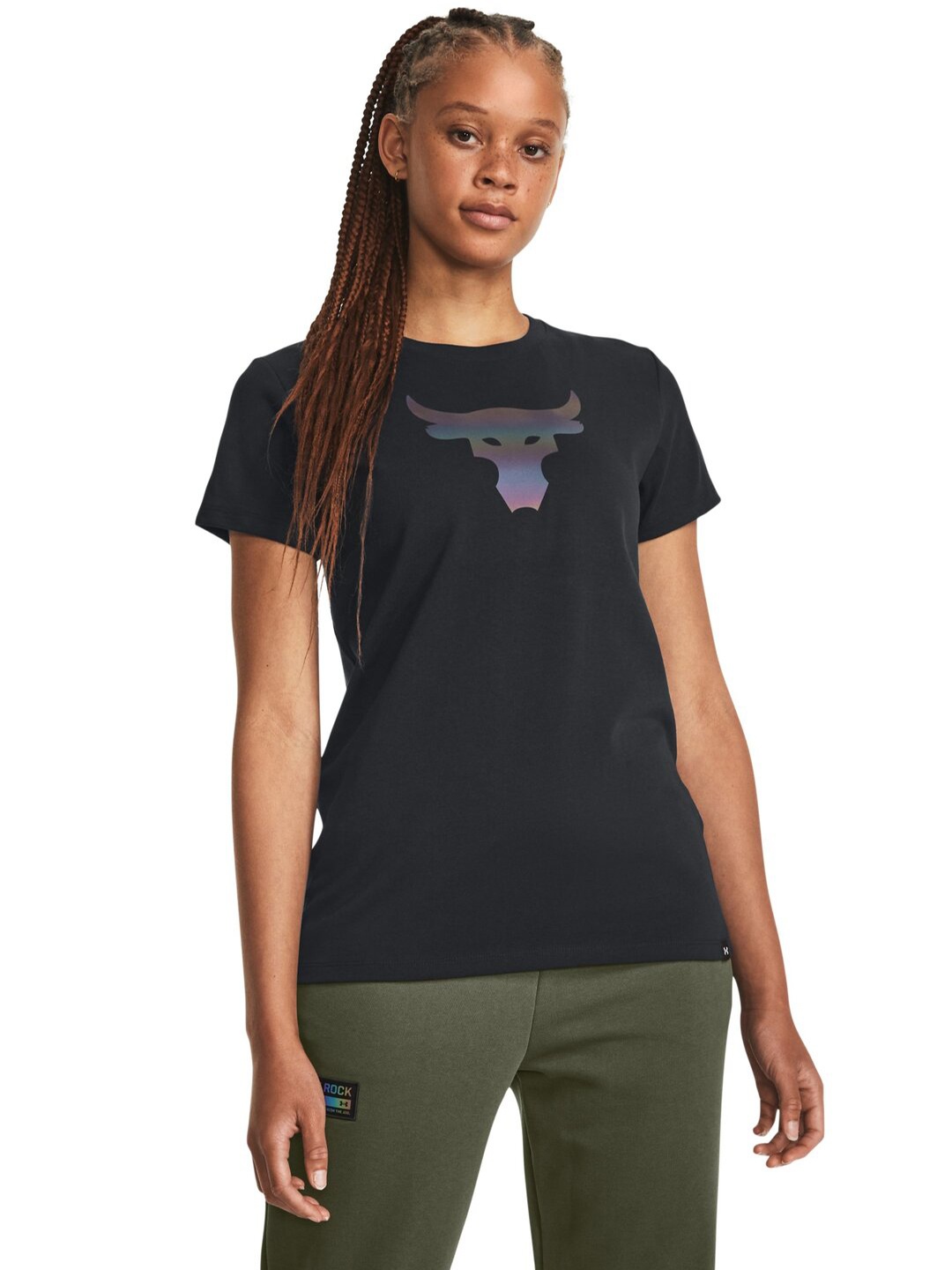 

UNDER ARMOUR Project Rock Night Shift Printed Heavyweight Short Sleeves T-Shirt, Black