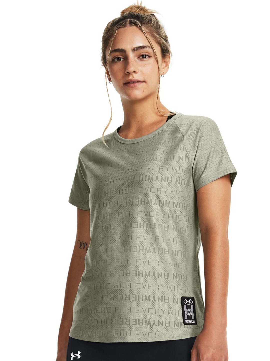 

UNDER ARMOUR Run Everywhere Shirt Sleeves T-shirt, Green