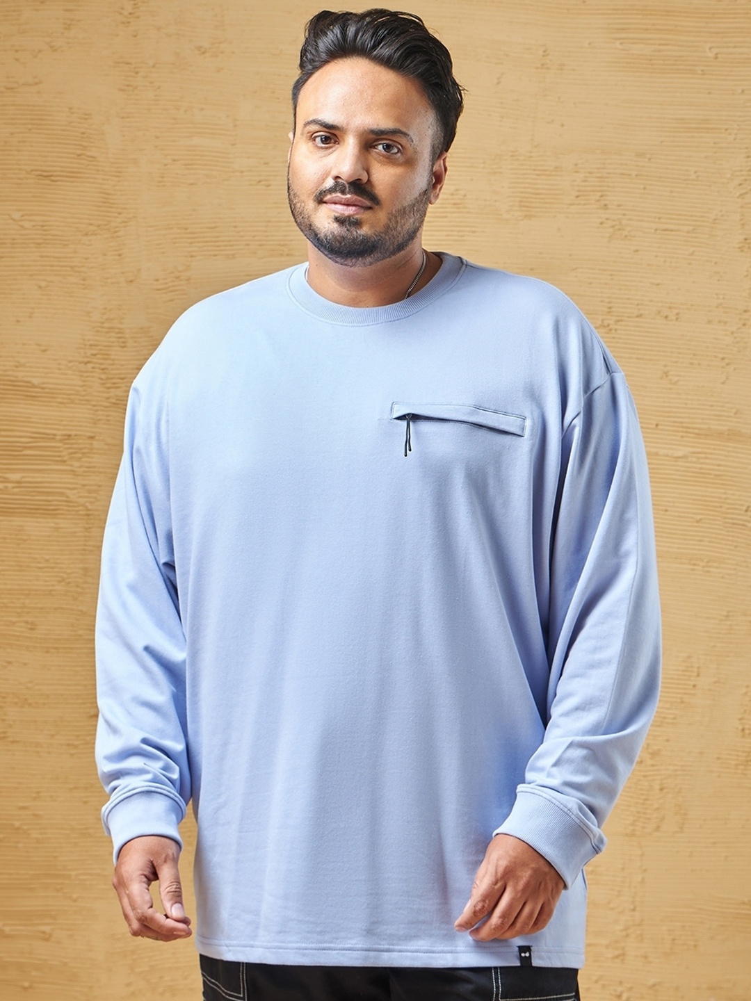 

Bewakoof Heavy Duty Plus Size Super Loose Fit Cotton T-shirt, Purple
