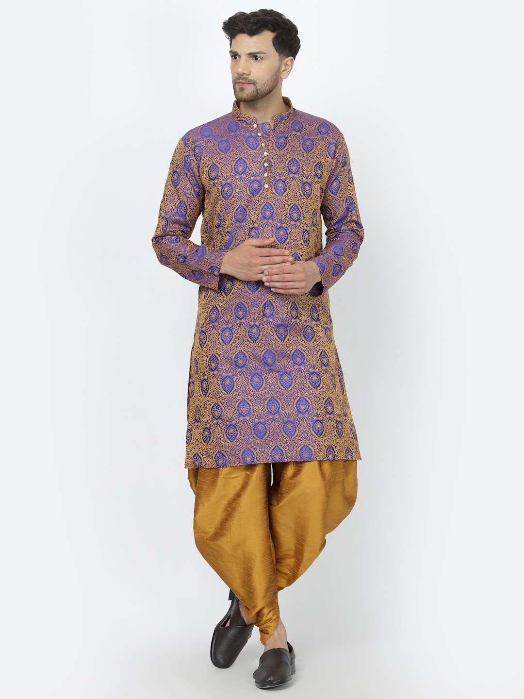 

Sydney Heights Ethnic Motifs Regular Kurta with Dhoti Pants, Blue