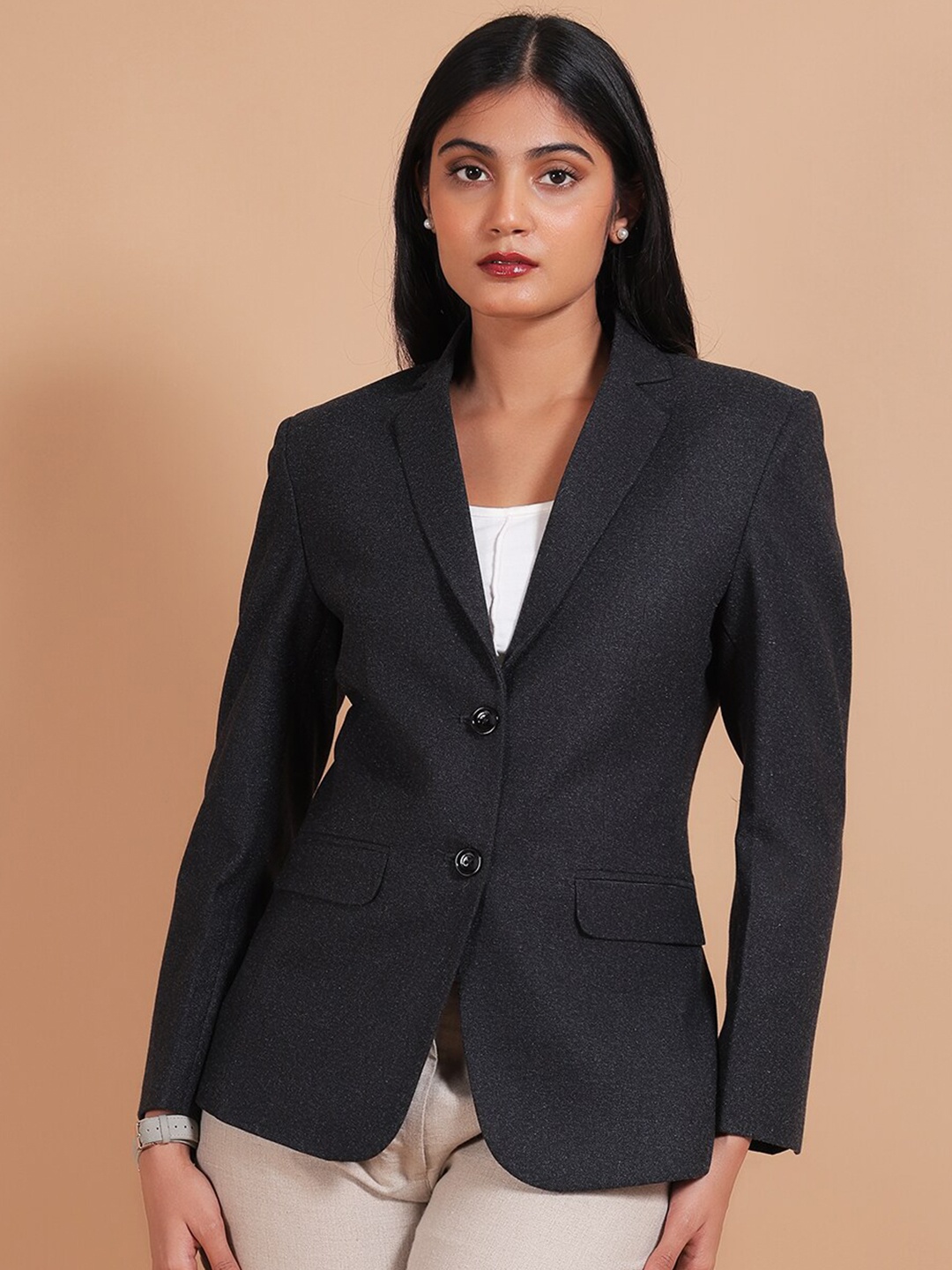 

Talethread Notched Lapel Single Breasted Blazer, Grey