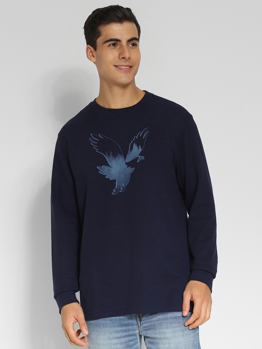 

AMERICAN EAGLE OUTFITTERS Henley Neck Long Sleeves T-shirt, Navy blue