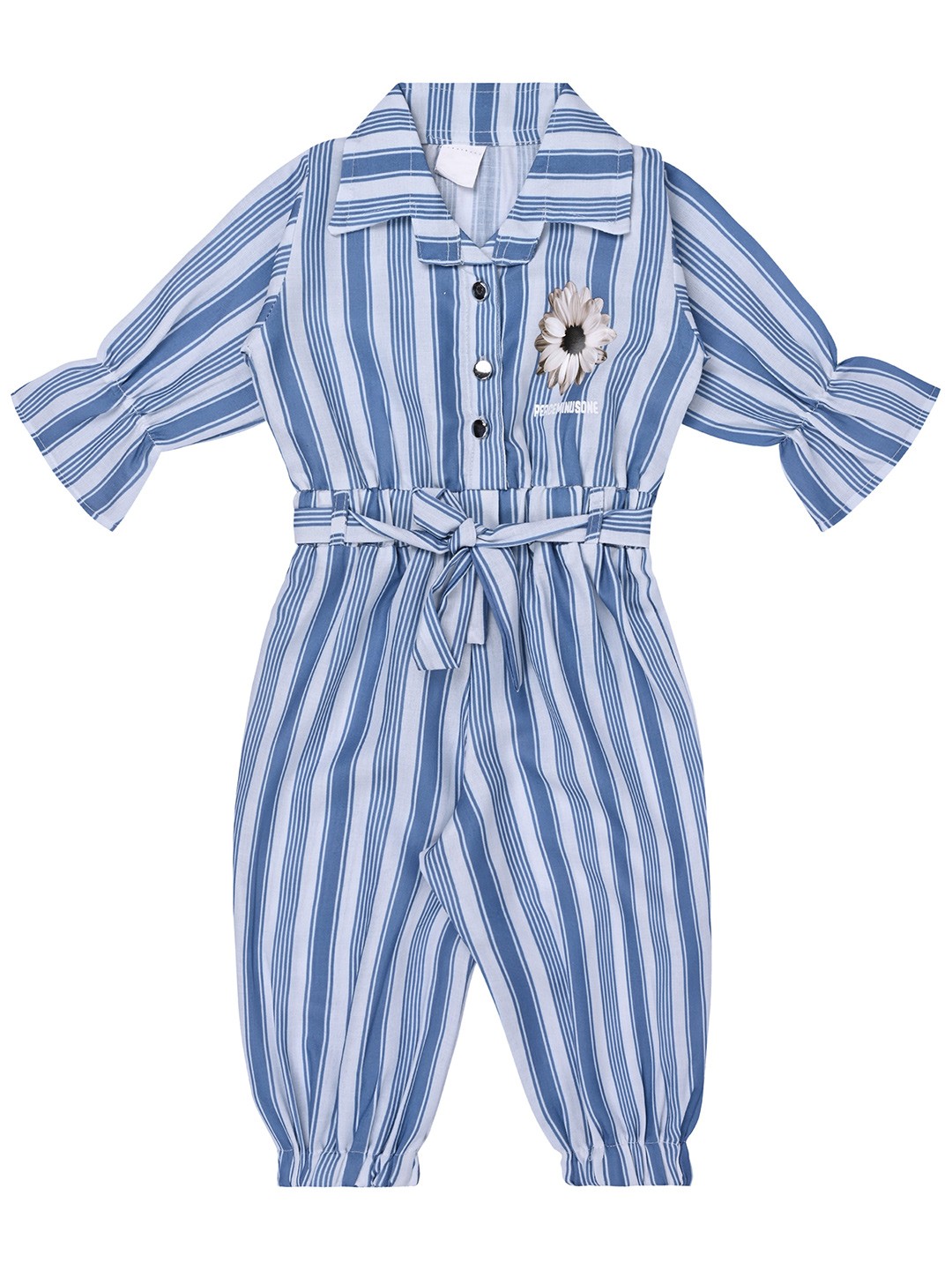 

Wish Karo Girls Striped Basic Jumpsuit, Blue