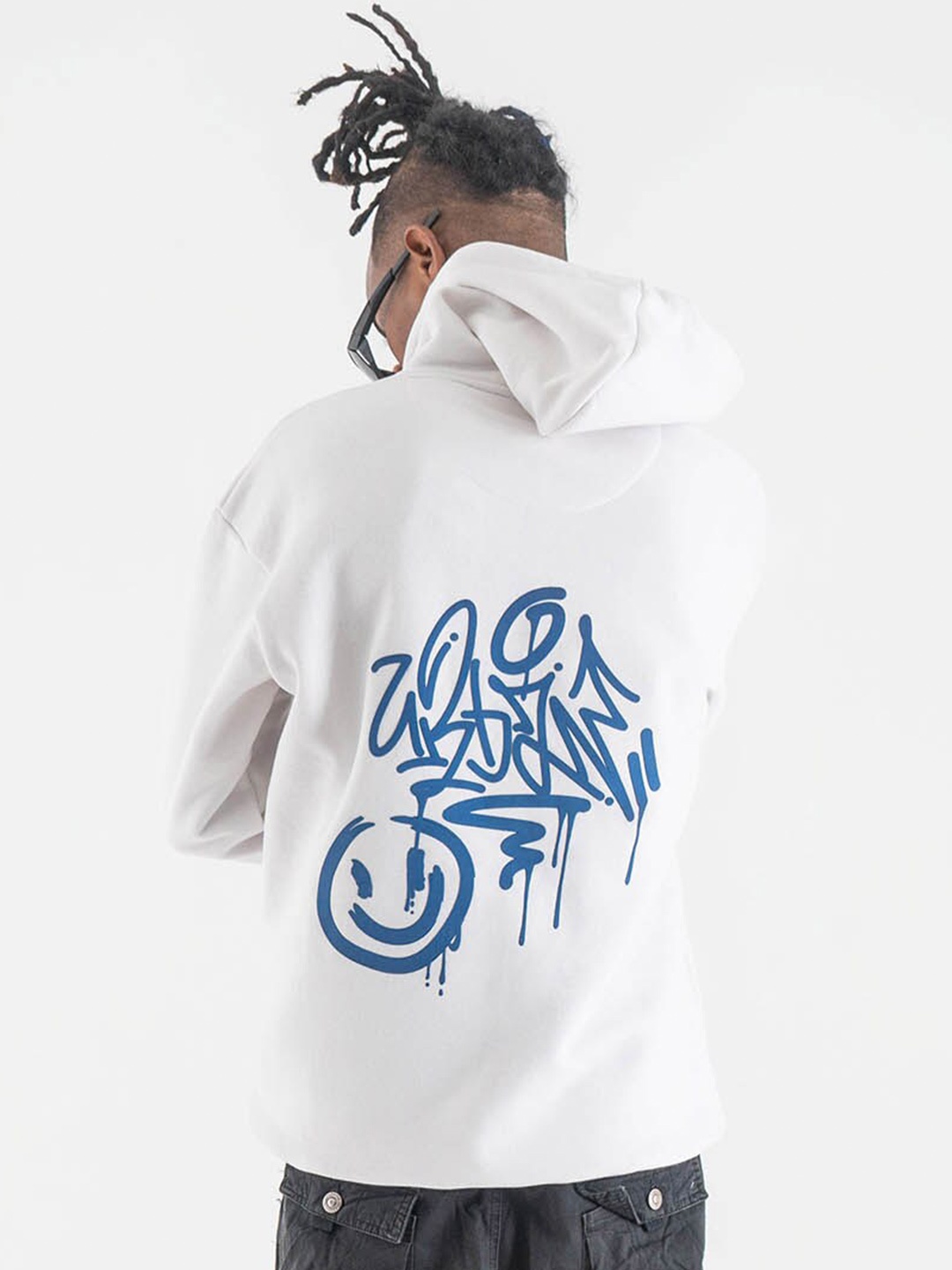 

Skewdeck Printed Hooded Cotton Sweatshirt, White