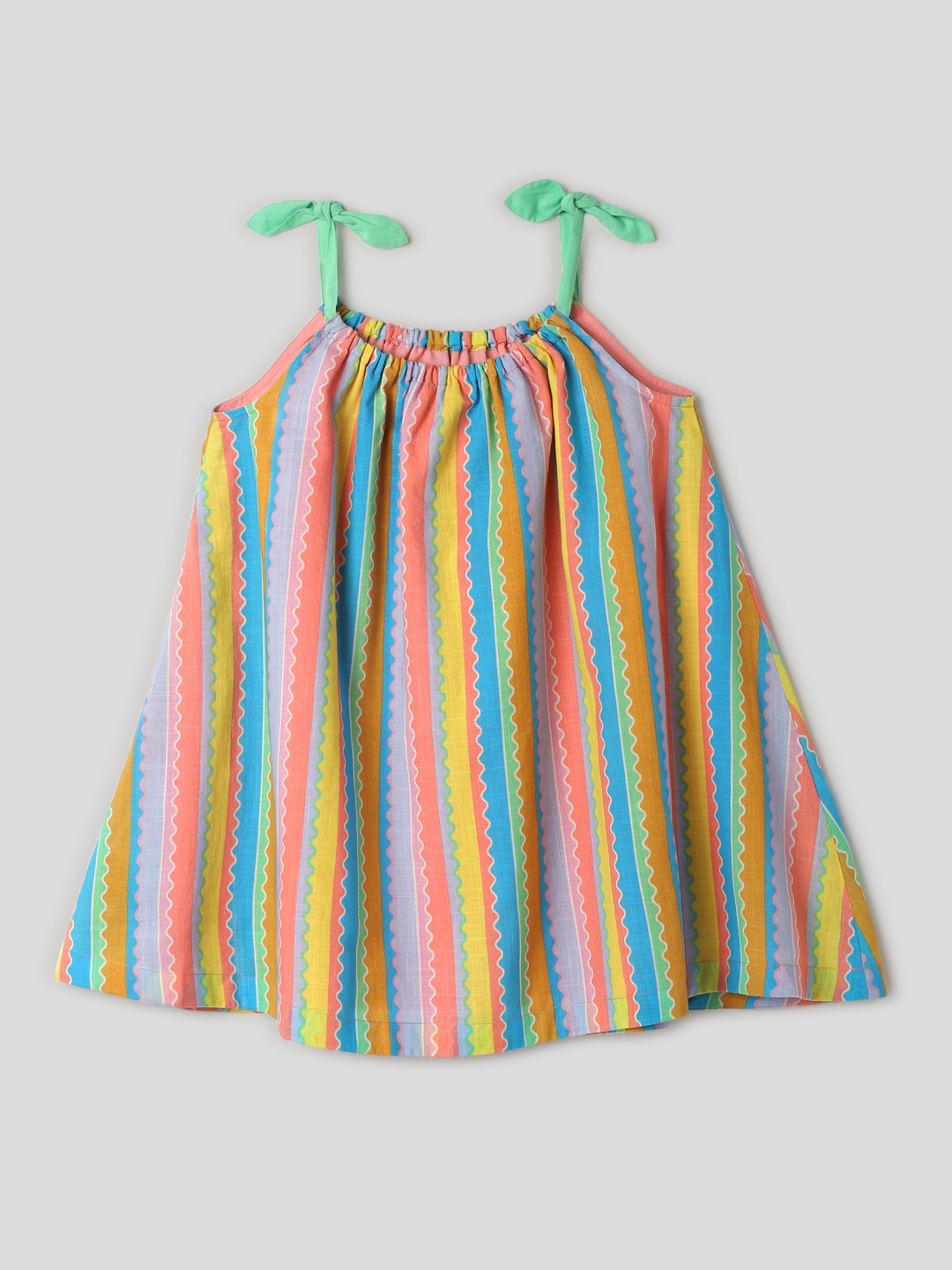 

Somersault Girls Striped A-Line Cotton Dress, Multi
