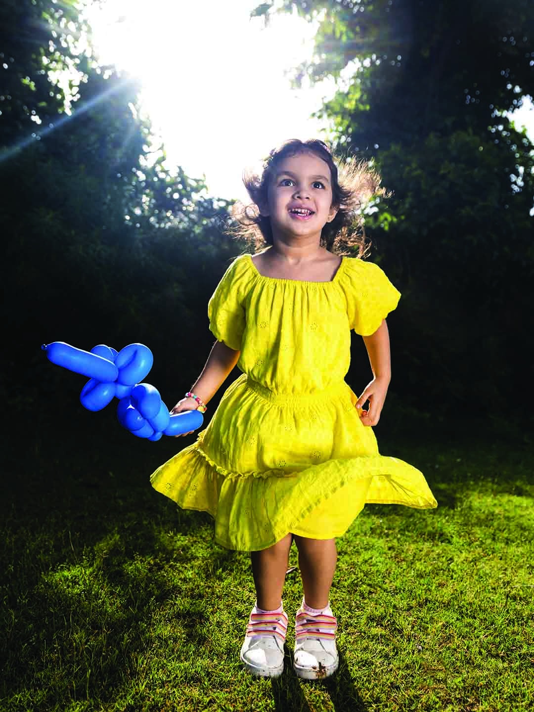 

Somersault Girls Floral Print Cotton Fit & Flare Schiffli Dress, Yellow
