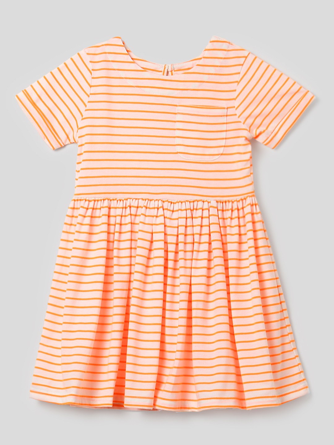 

Somersault Girls Striped Fit & Flare Cotton Dress, Orange