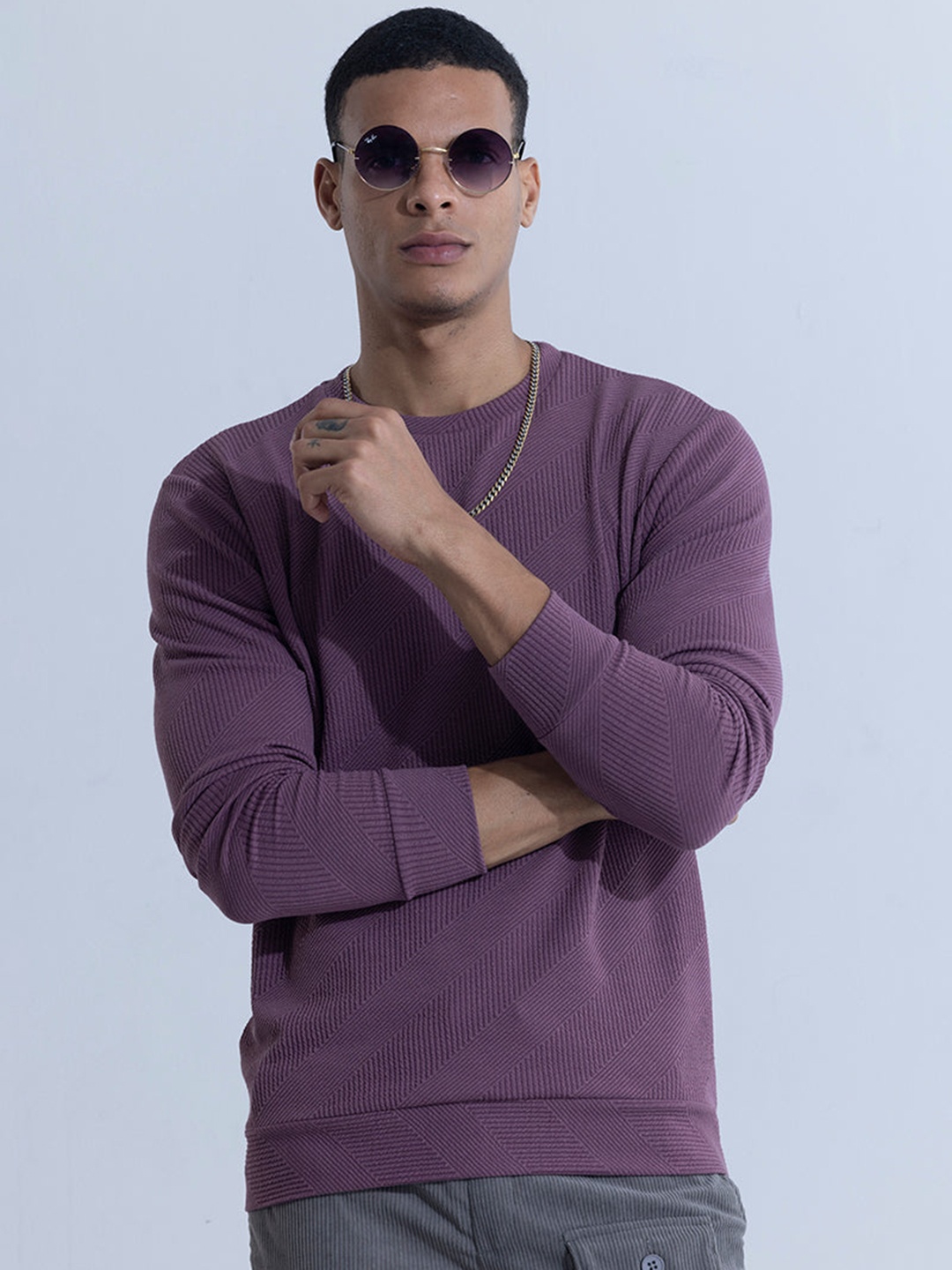 

Snitch Purple Round Neck Sweatshirt