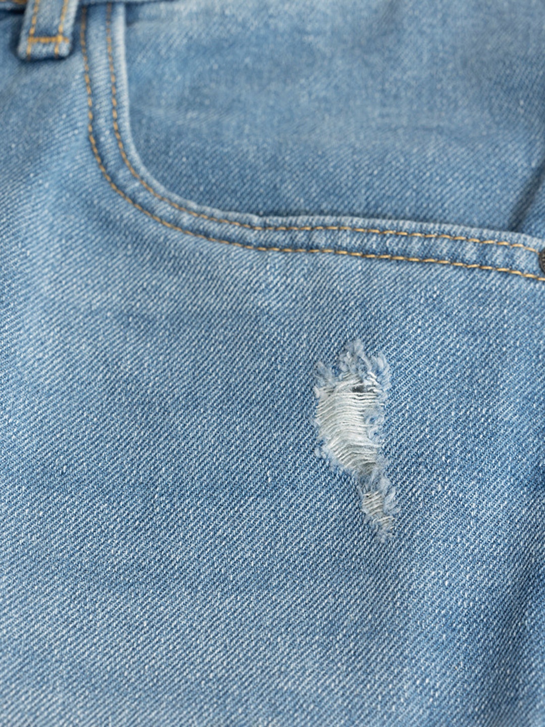 

Snitch Men Blue Straight Fit Highly Distressed Heavy Fade Cotton Jeans
