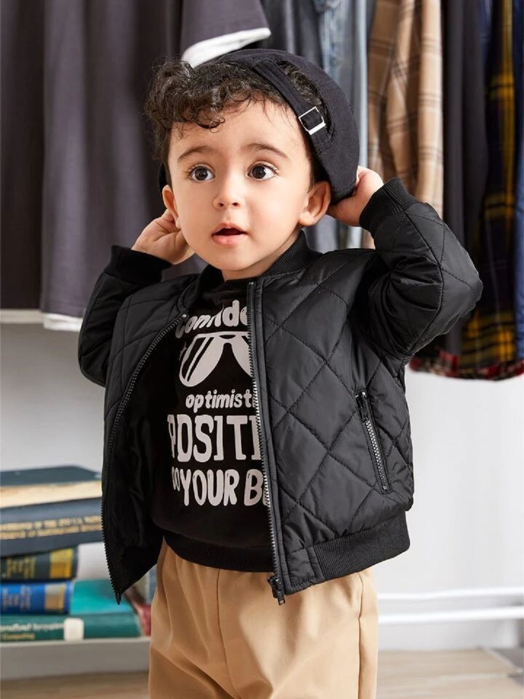 

BAESD Boys Lightweight Quilted Jacket, Black