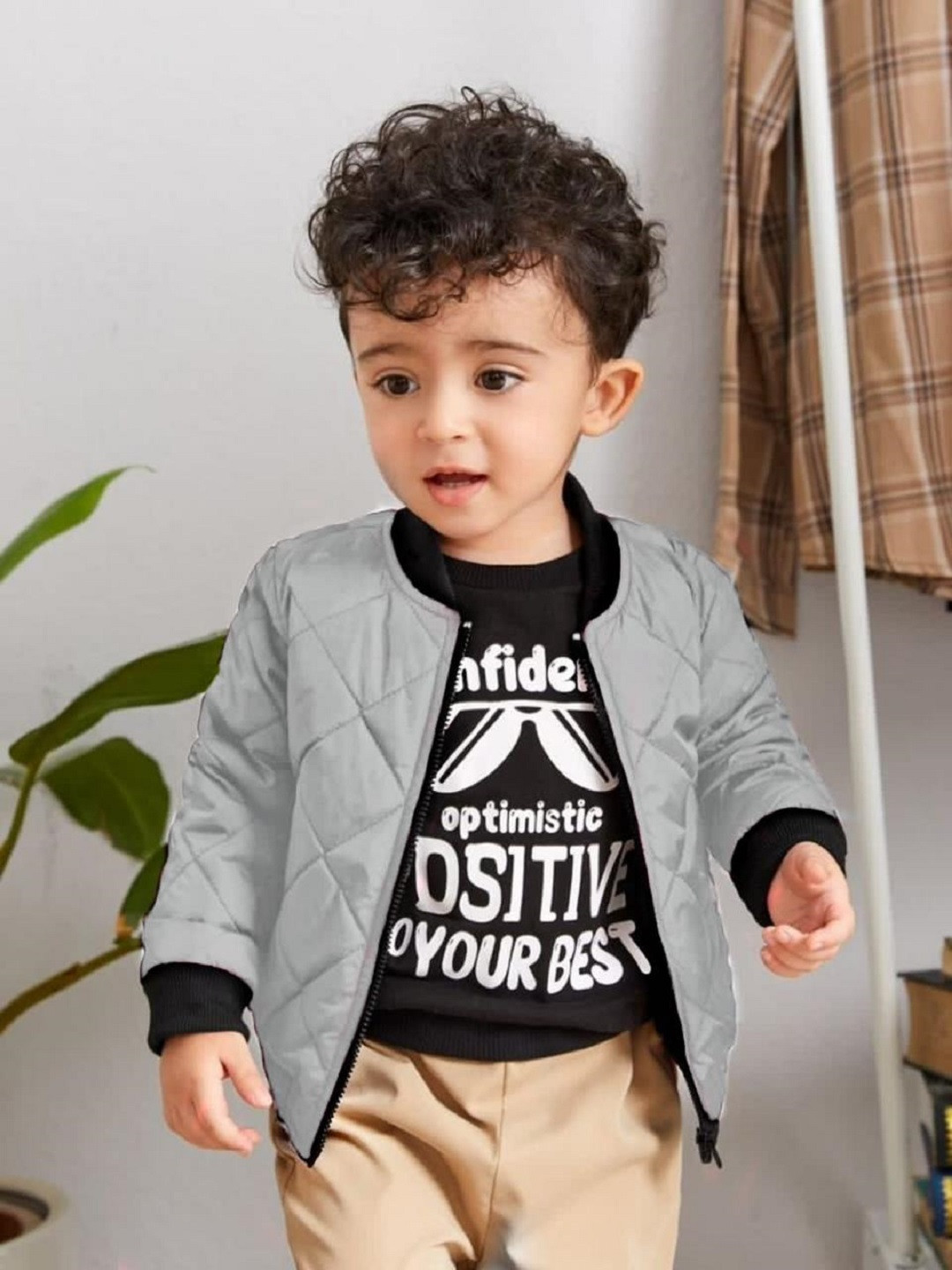 

BAESD Boys Lightweight Bomber Jacket, Grey