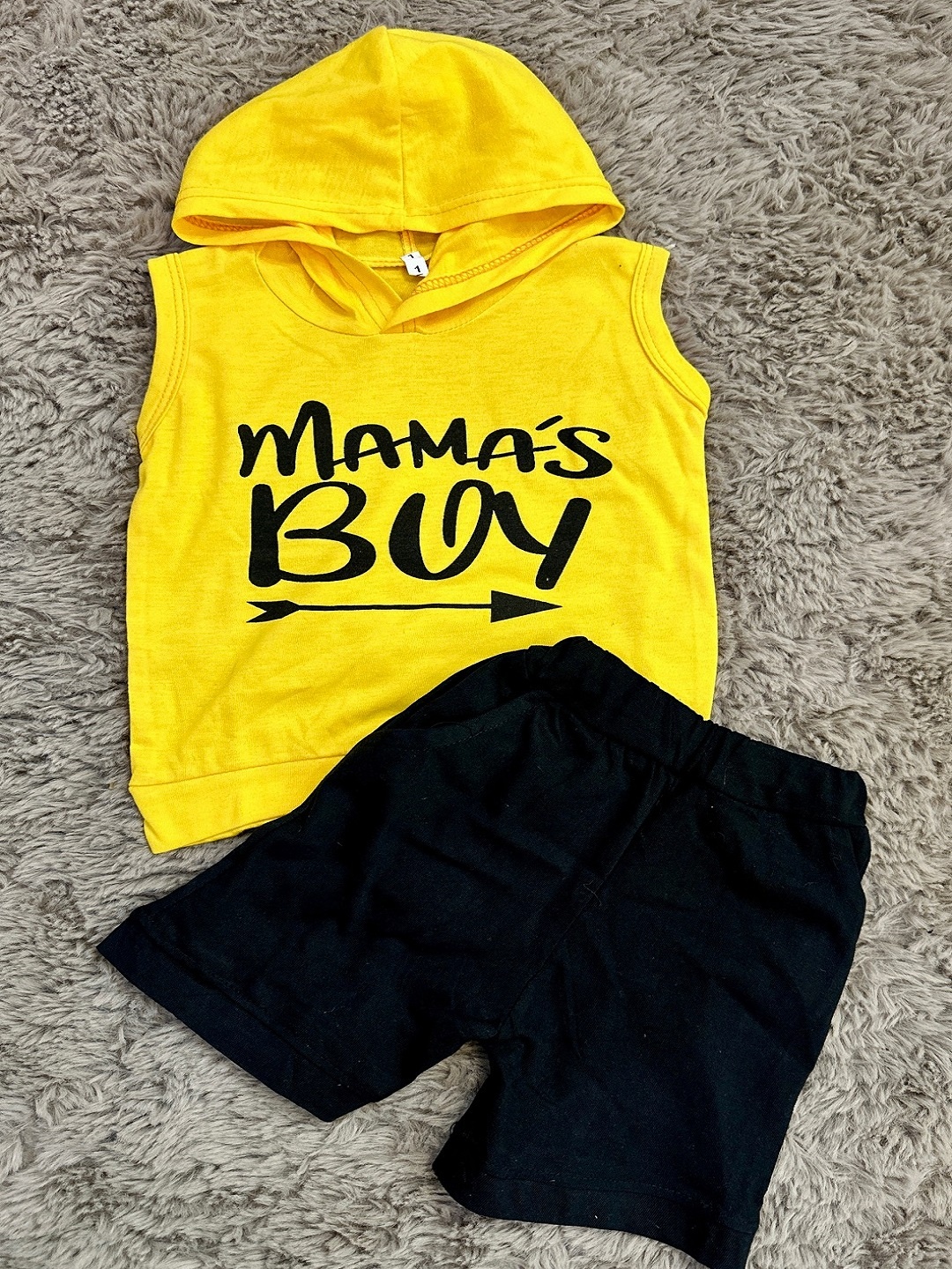 

BAESD Boys Printed Pure Cotton T-shirt With Shorts, Yellow
