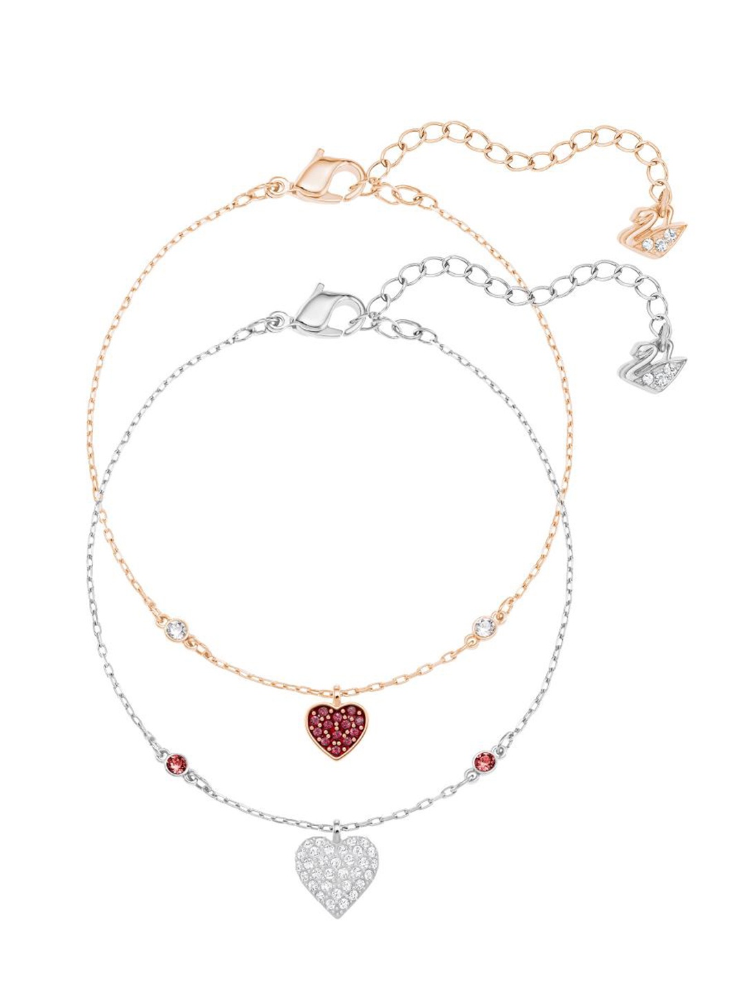 

SWAROVSKI CRY WISHES:BRACELET HEART SIAM/CRY/MIX M, Silver