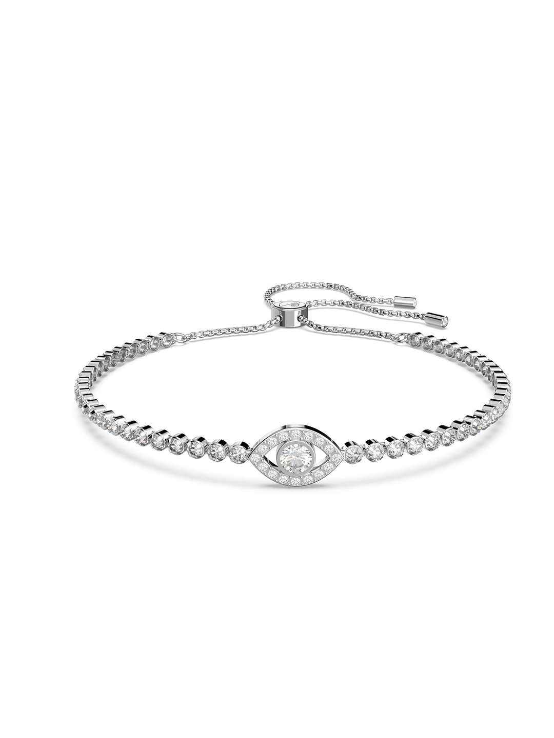 

SWAROVSKI Women Crystals Rhodium-Plated Wraparound Bracelet, Silver