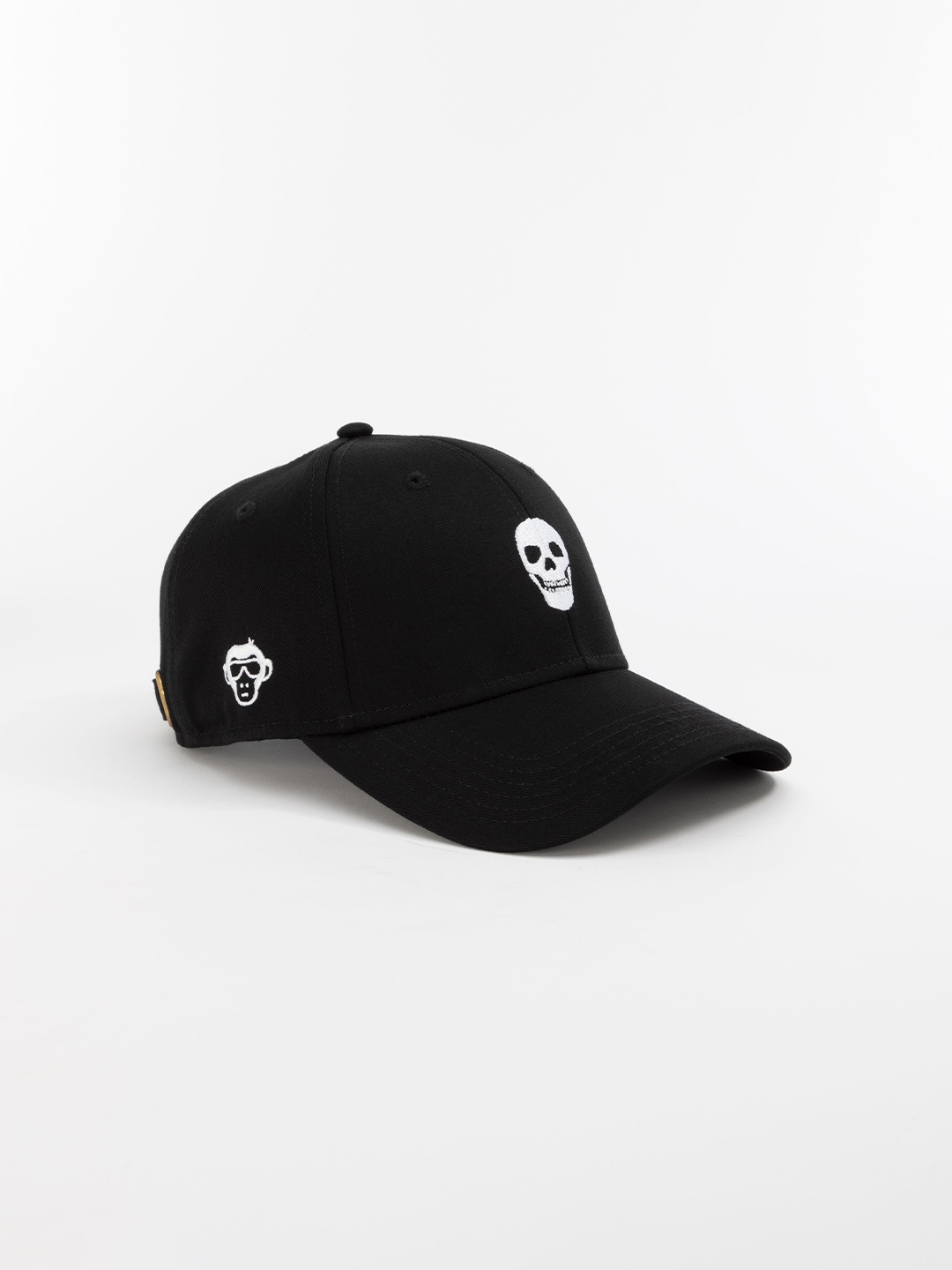 

Urban Monkey Unisex Skull Embroidered Cotton Baseball Cap, Black