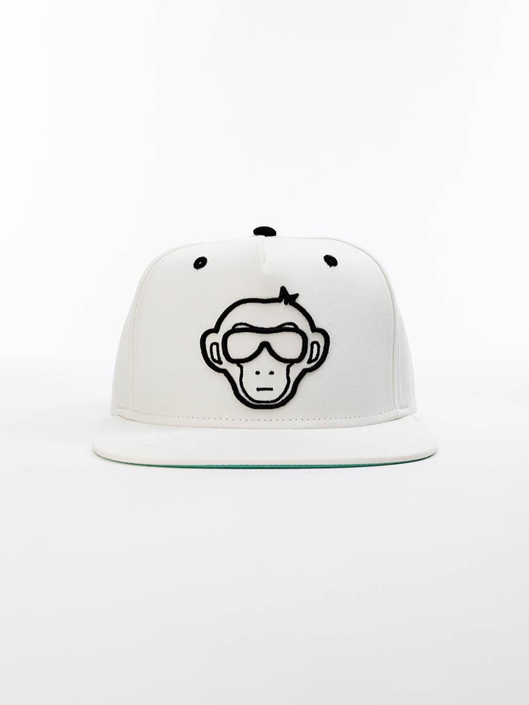 

Urban Monkey Unisex Embroidered Cotton Snapback Cap, White