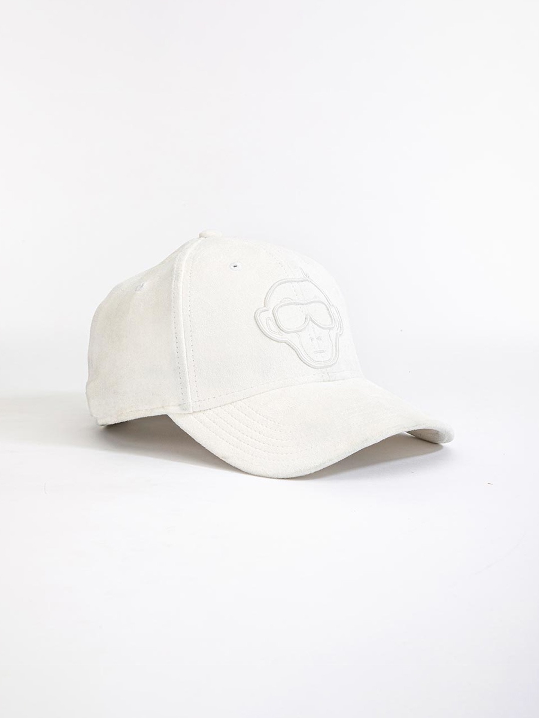 

Urban Monkey Unisex Self Design Suede Cotton Baseball Cap, White