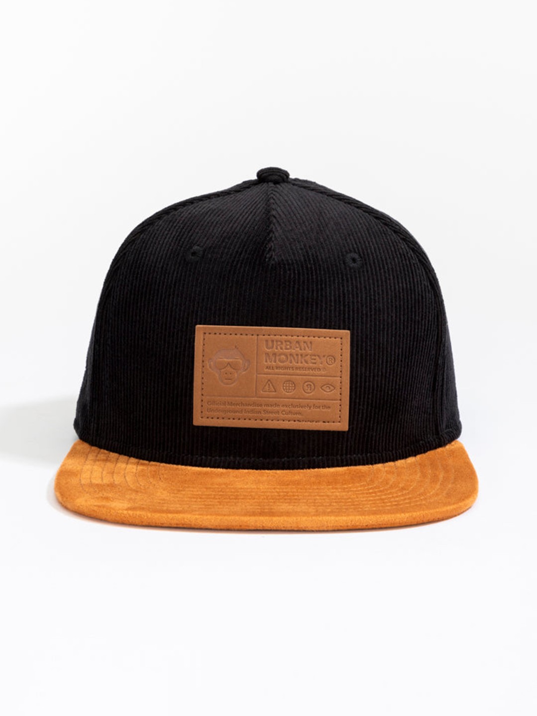 

Urban Monkey Unisex Colourblocked Cotton Baseball Cap, Black
