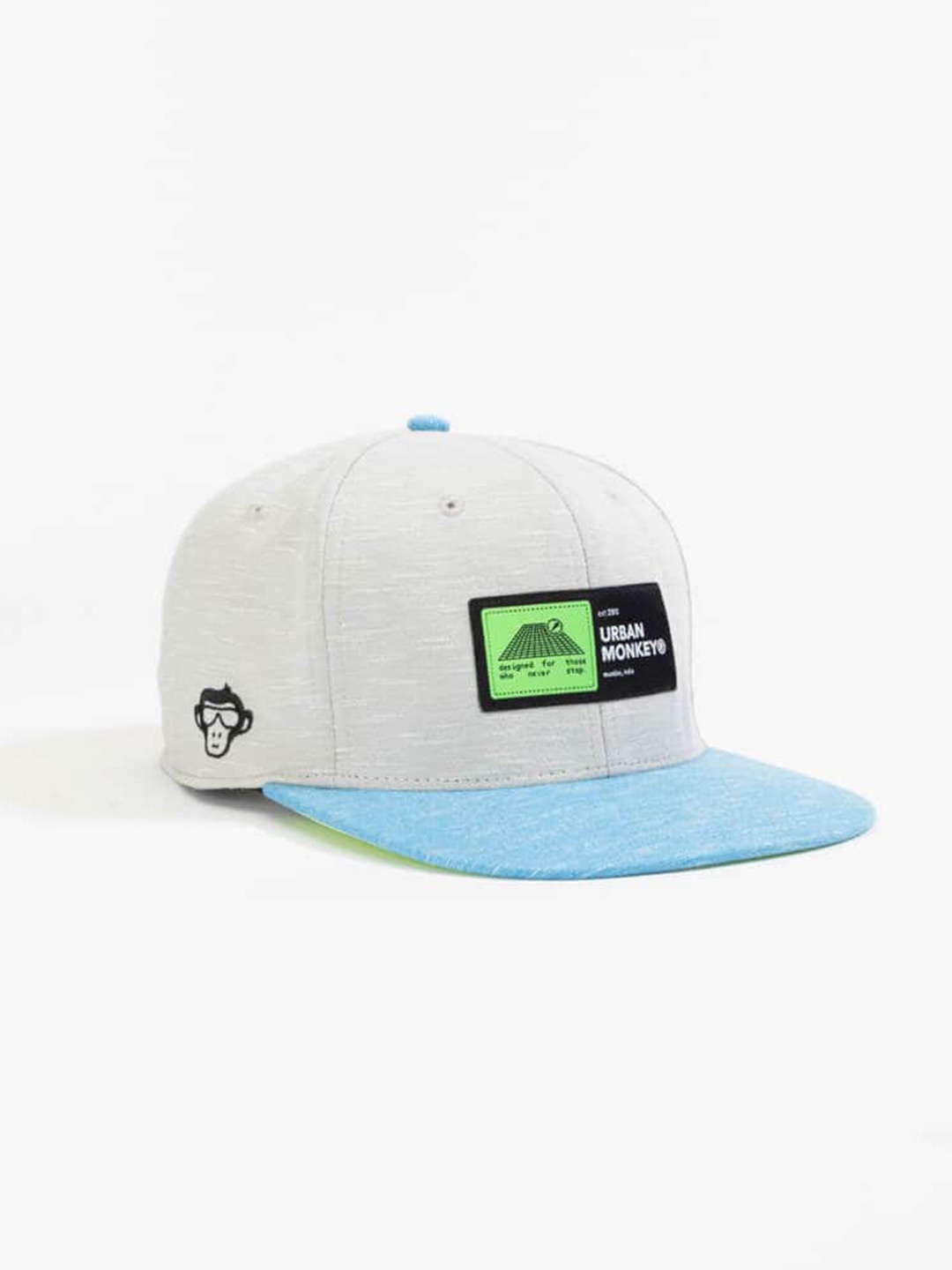 

Urban Monkey Unisex Colourblocked Cotton Baseball Cap, White