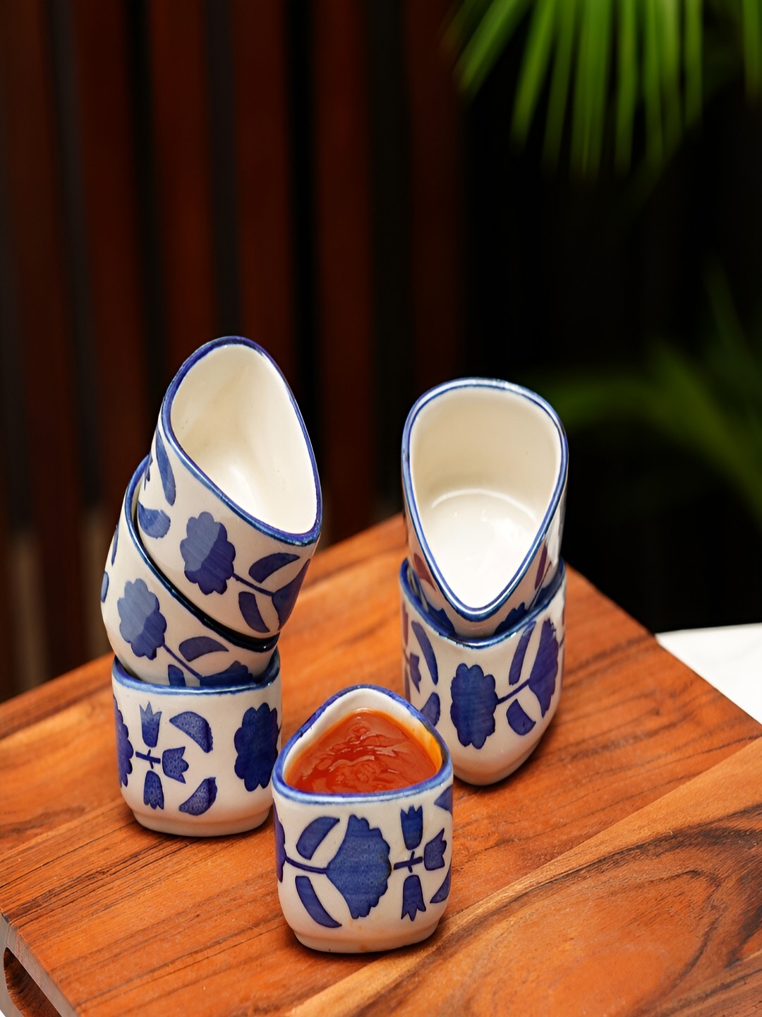 

Freakway White & Blue 6 Pieces Floral Printed Ceramic Glossy Bowls