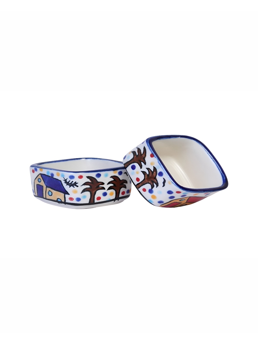

Freakway White & Blue 2 Pieces Printed Ceramic Glossy Bowls
