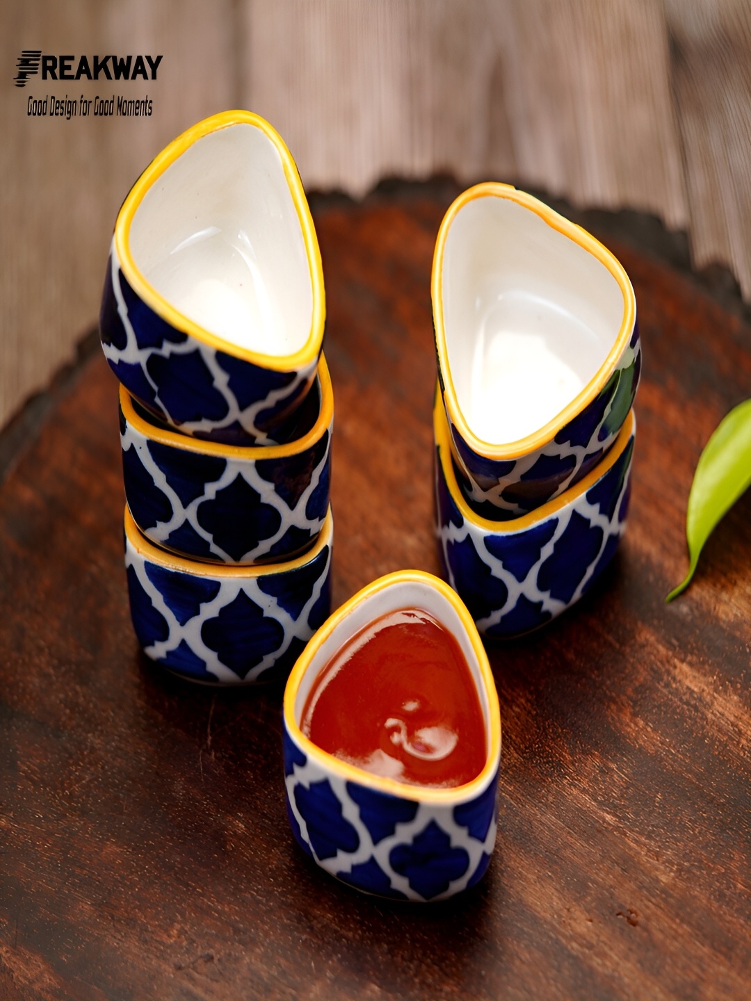 

Freakway Yellow & Blue 6 Pieces Printed Ceramic Glossy Bowls