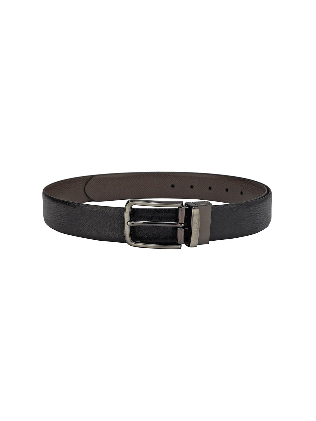 

Da Milano Men Textured Leather Reversible Belt, Black
