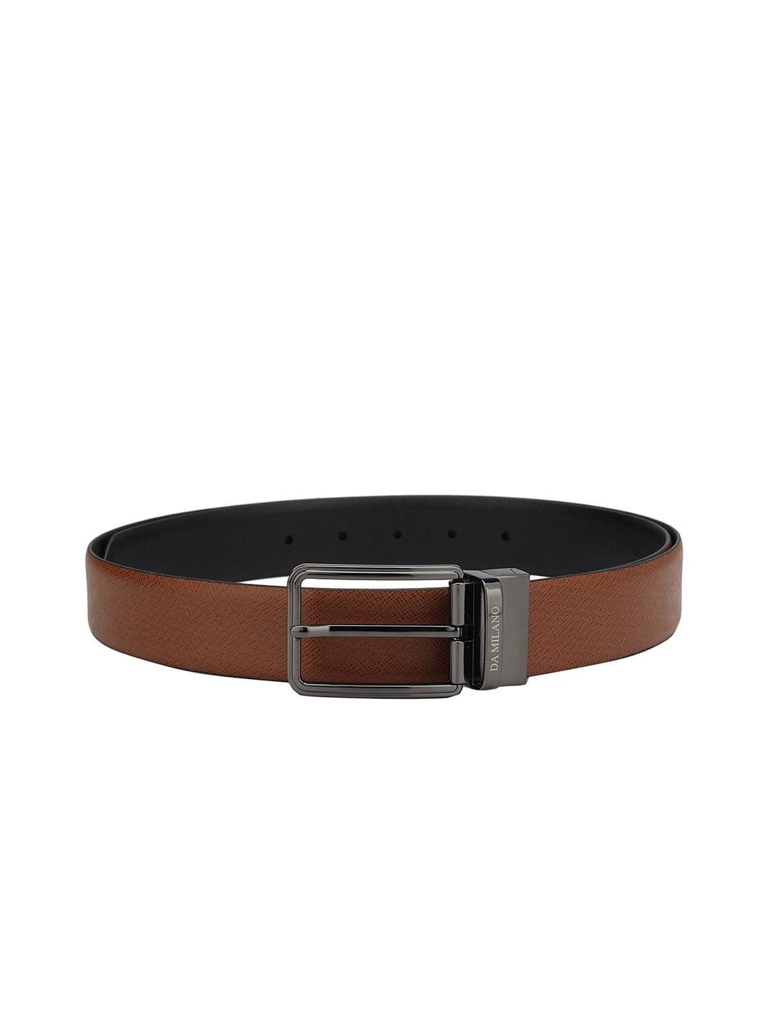 

Da Milano Men Textured Leather Reversible Belt, Brown