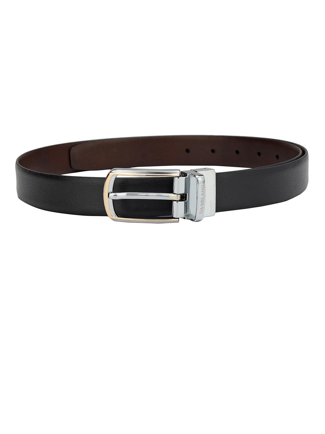 

Da Milano Men Leather Reversible Formal Belt, Black