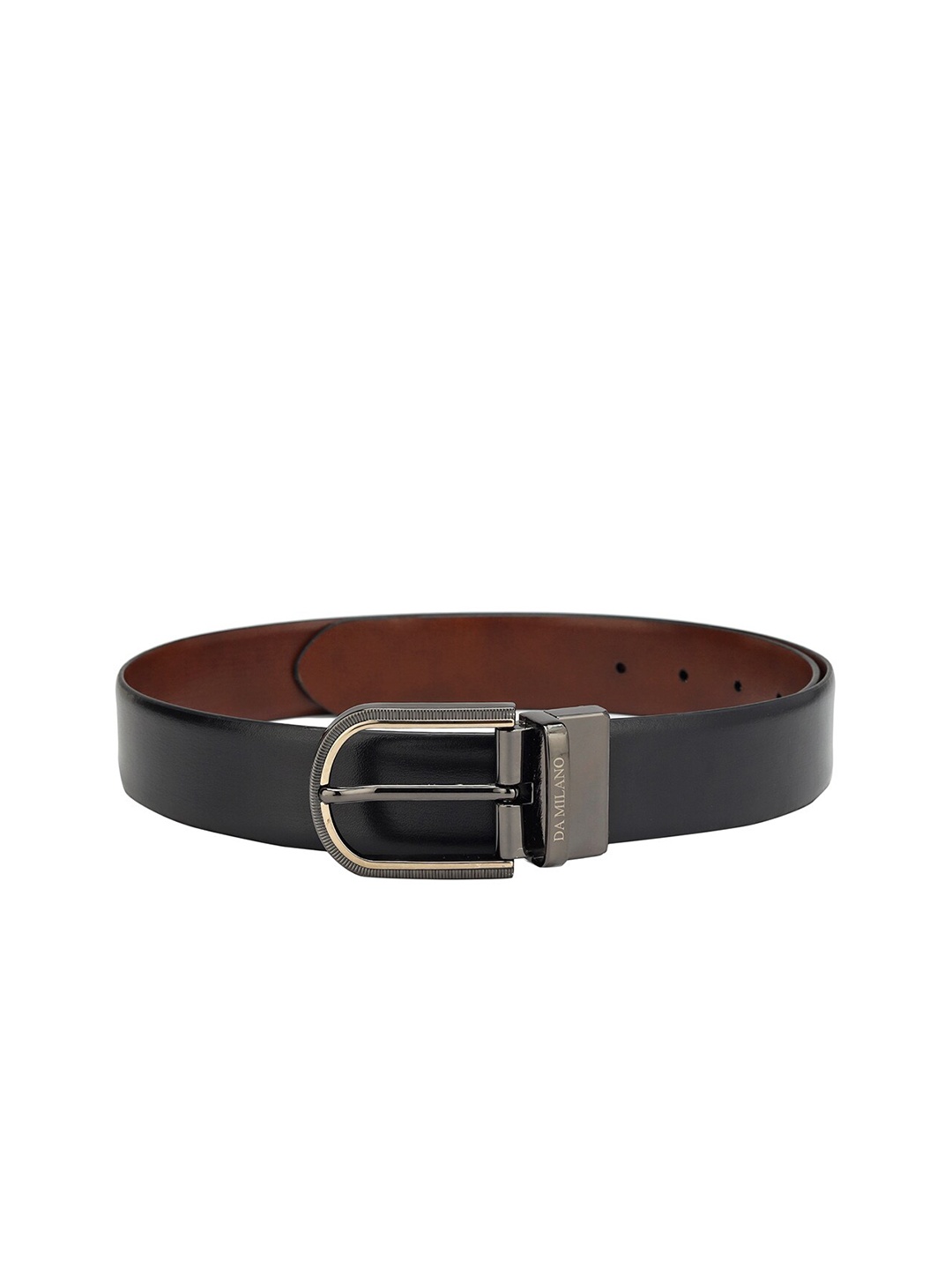 

Da Milano Men Leather Reversible Formal Belt, Black