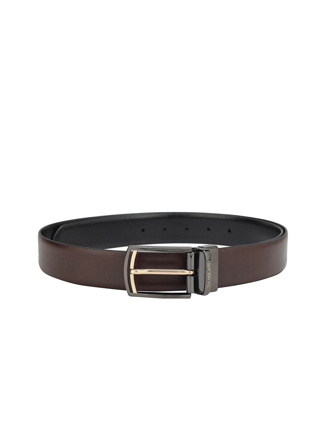 

Da Milano Men Textured Leather Reversible Belt, Brown