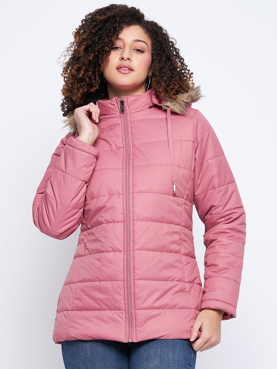 

Okane Long Sleeves Lightweight Hood Padded Jacket, Peach