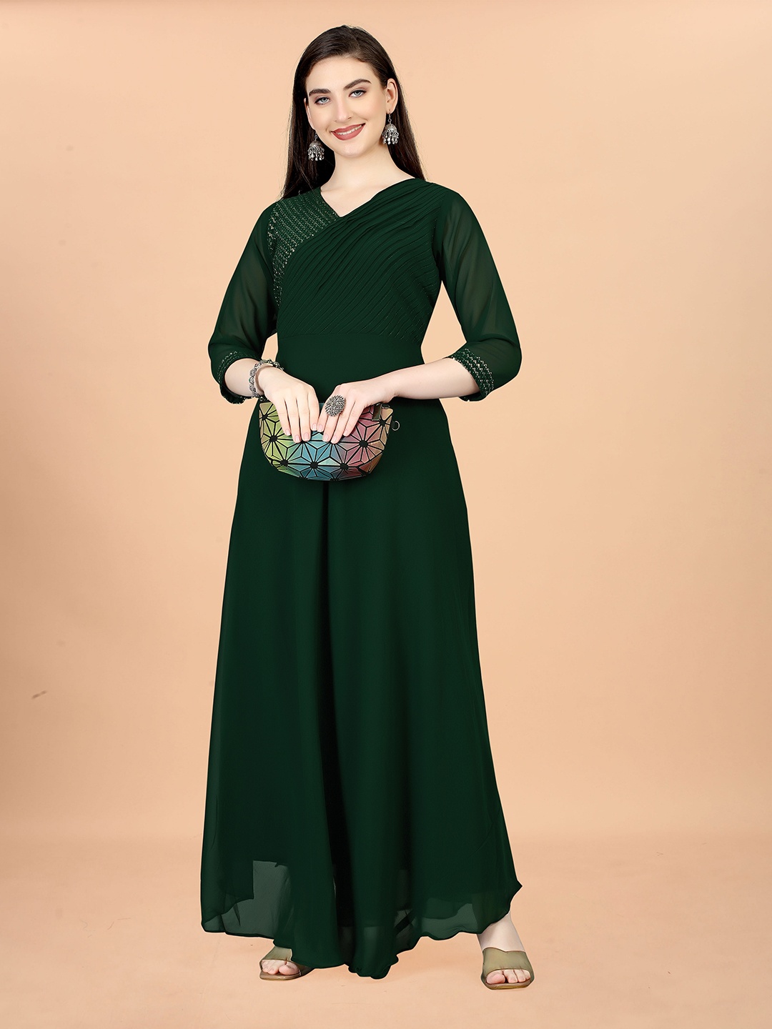 

SIDYAL Georgette Maxi Dress, Green