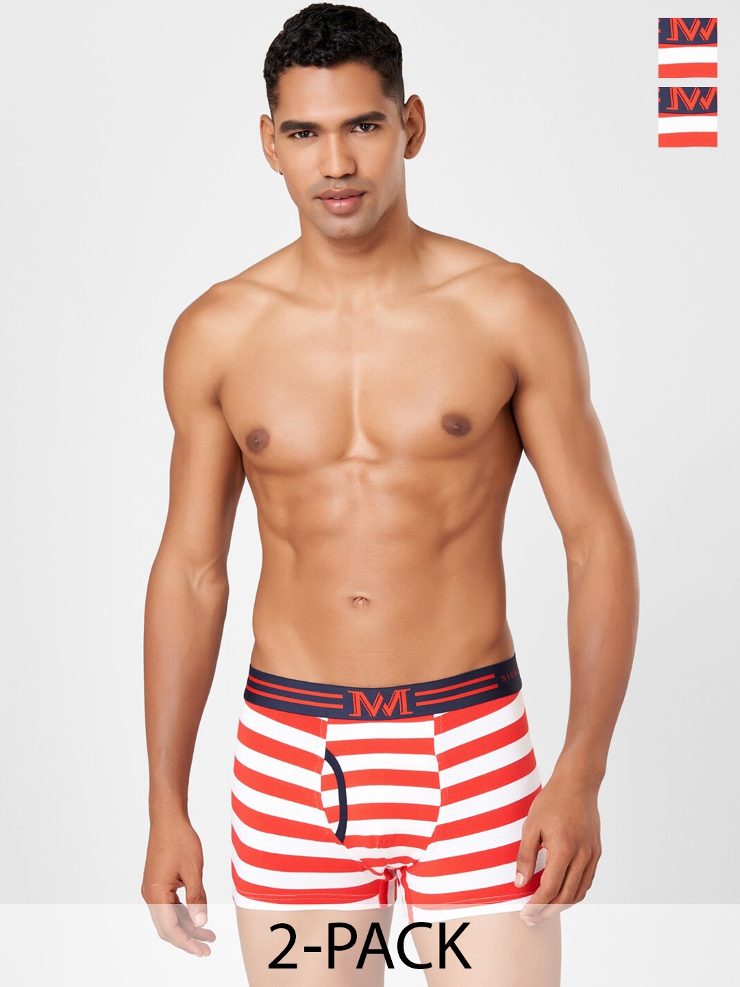 

Macroman M-Series Pack of 2 M-Series Mid Rise Trunks 8903978415, Red