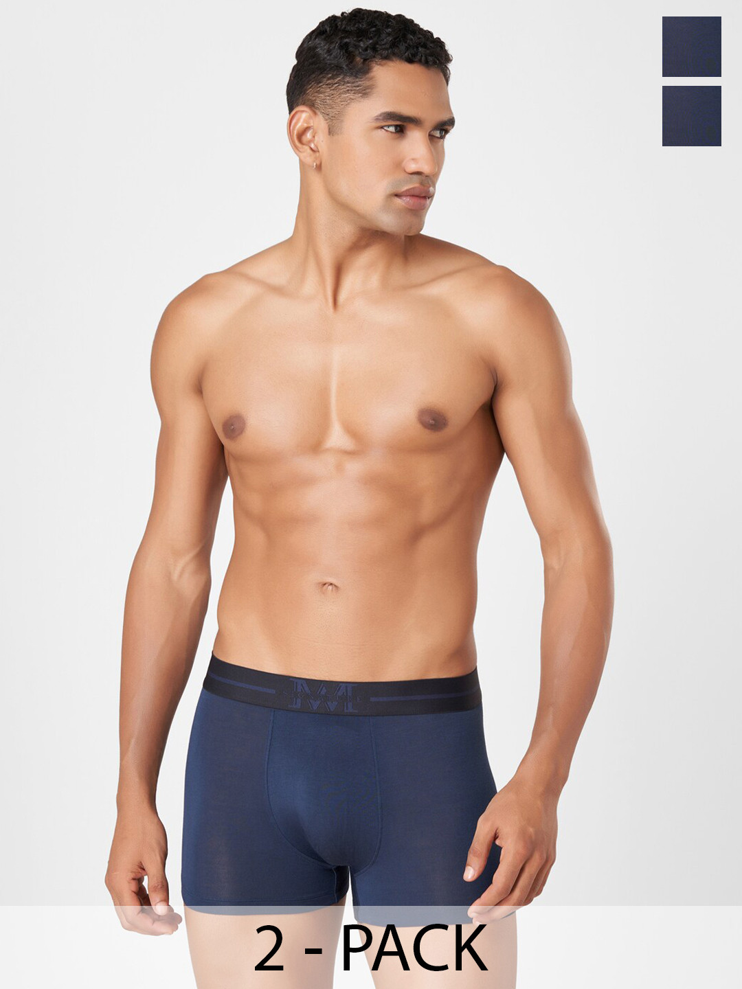 

Macroman M-Series Pack Of 2 Mid Rise Trunks 8903978416250, Navy blue