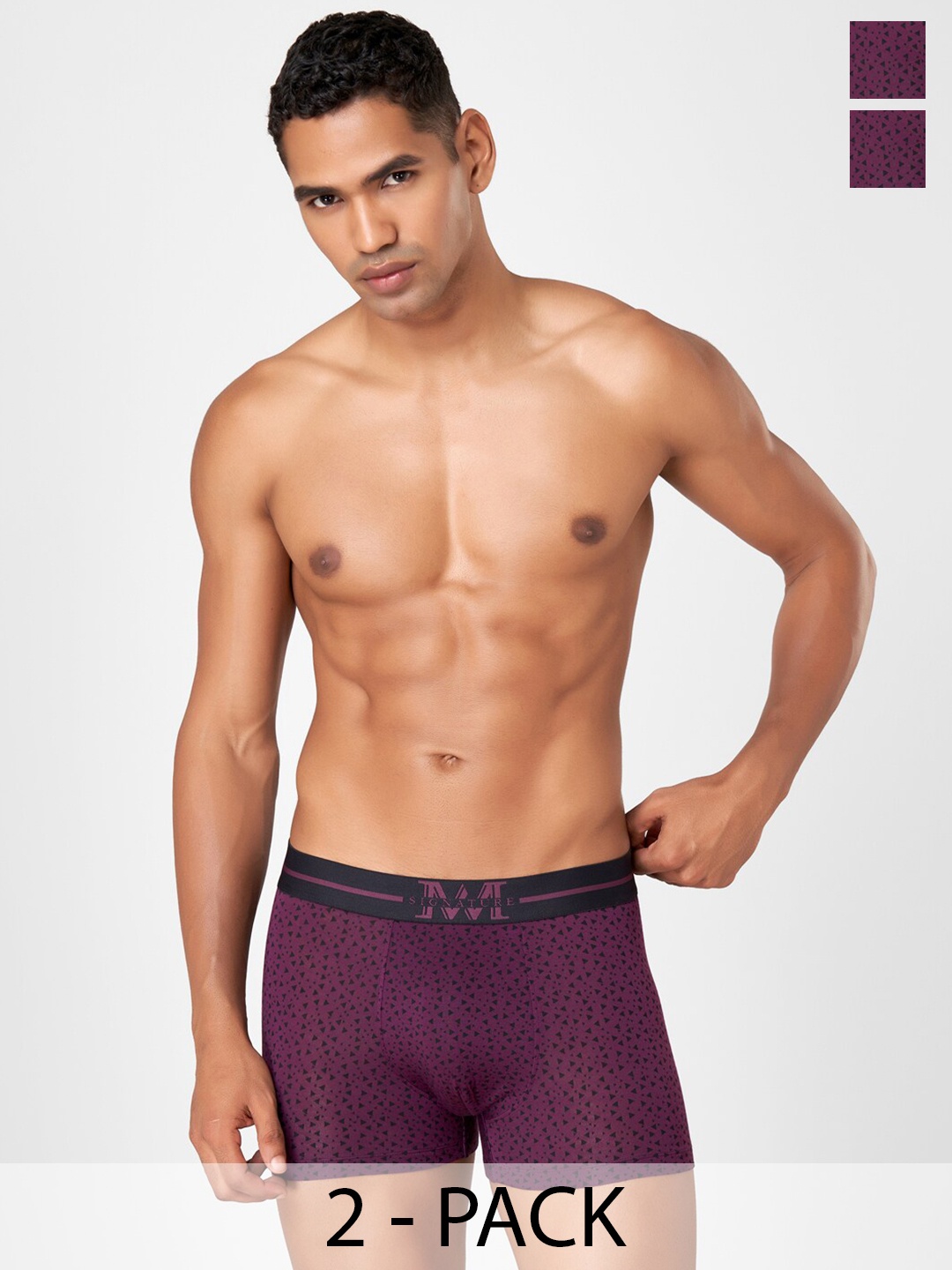 

Macroman M-Series Pack Of 2 Mid Rise Trunks 8903978416762, Purple