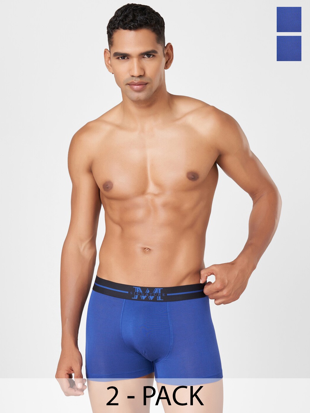

Macroman M-Series Pack Of 2 Mid Rise Trunks 8903978416311, Blue