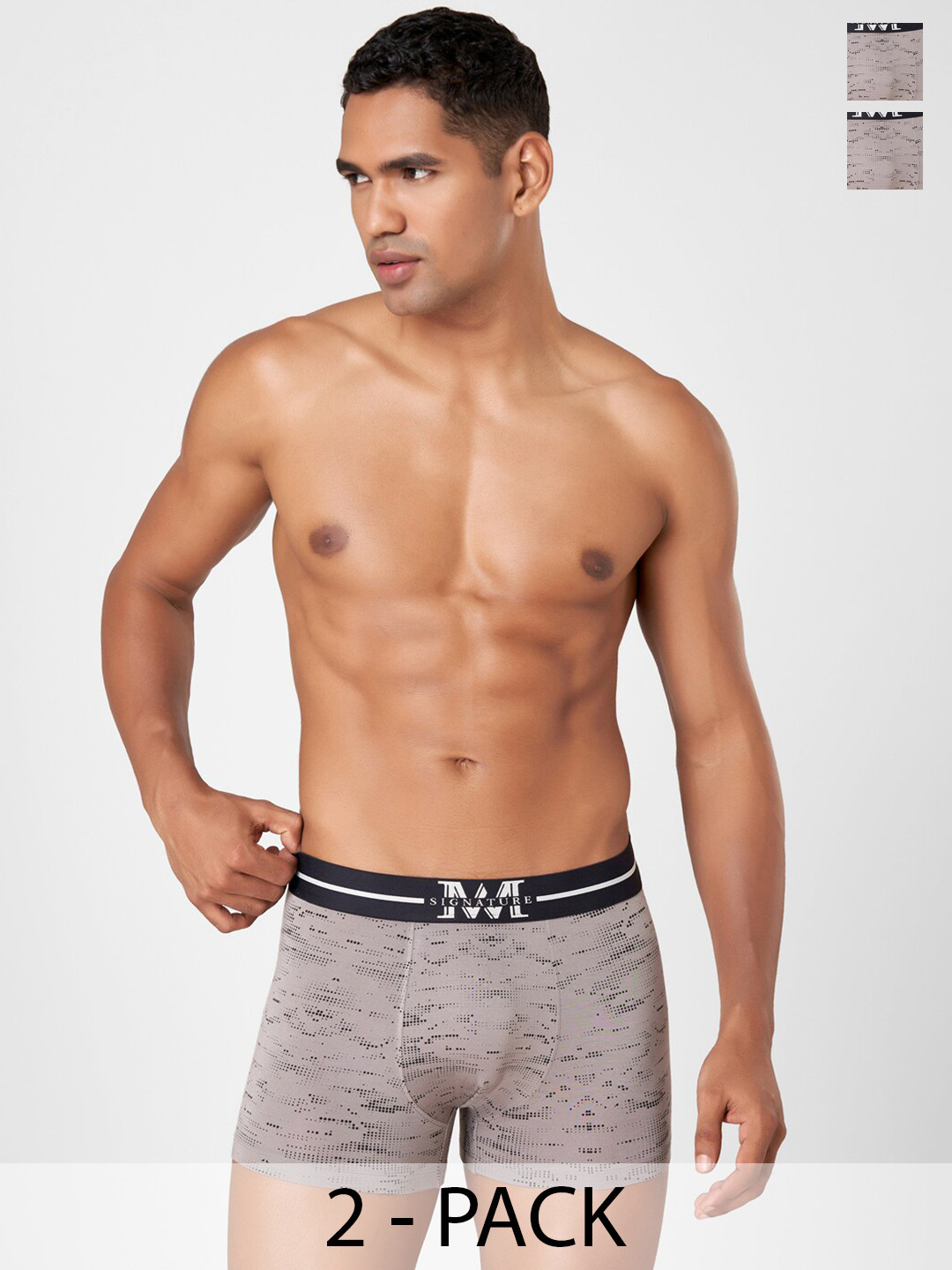 

Macroman M-Series Pack of 2 M-Series Mid Rise Trunks 8903978416618, Grey