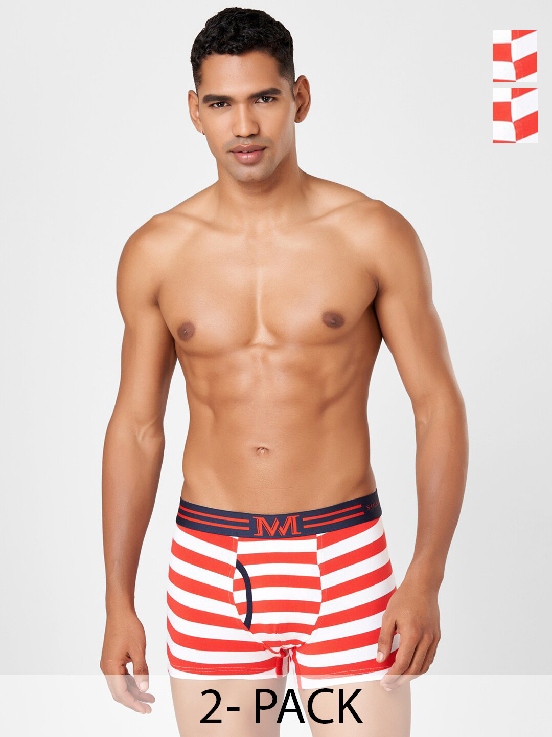 

Macroman M-Series Men MW Signature Collection By Rohit Bal Set Of 2 Trunks 890397841526, Red