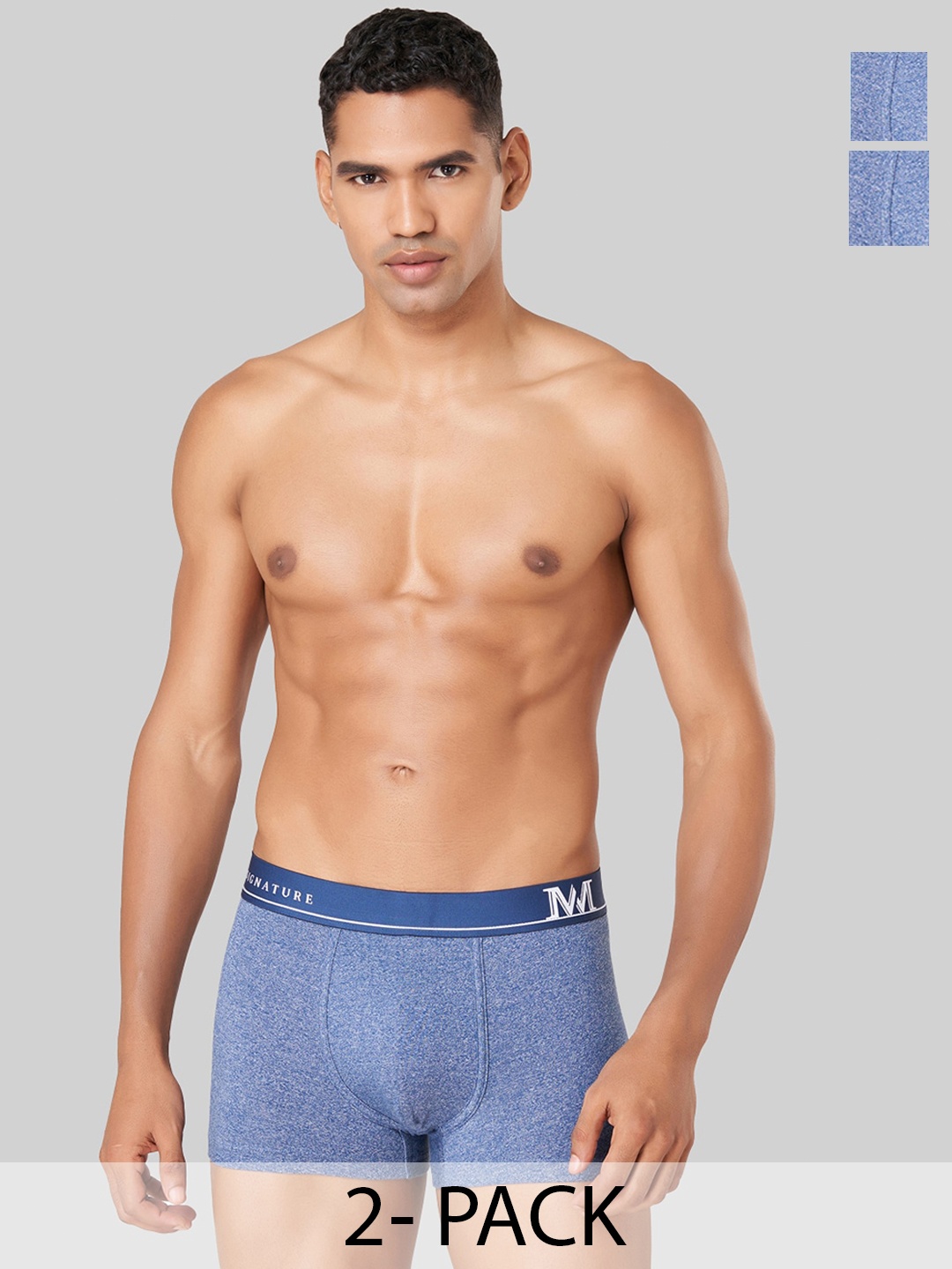 

Macroman Pack of 2 M-Series Mid Rise Breathability Trunks 8903978415710, Blue