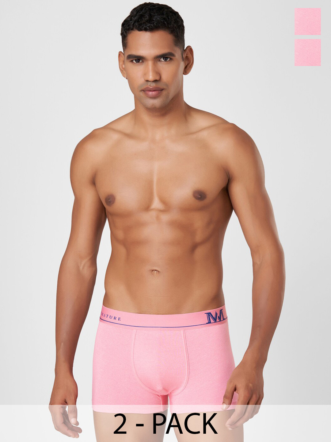 

Macroman M-Series Pack Of 2 Mid Rise Trunks 8903978415659, Pink